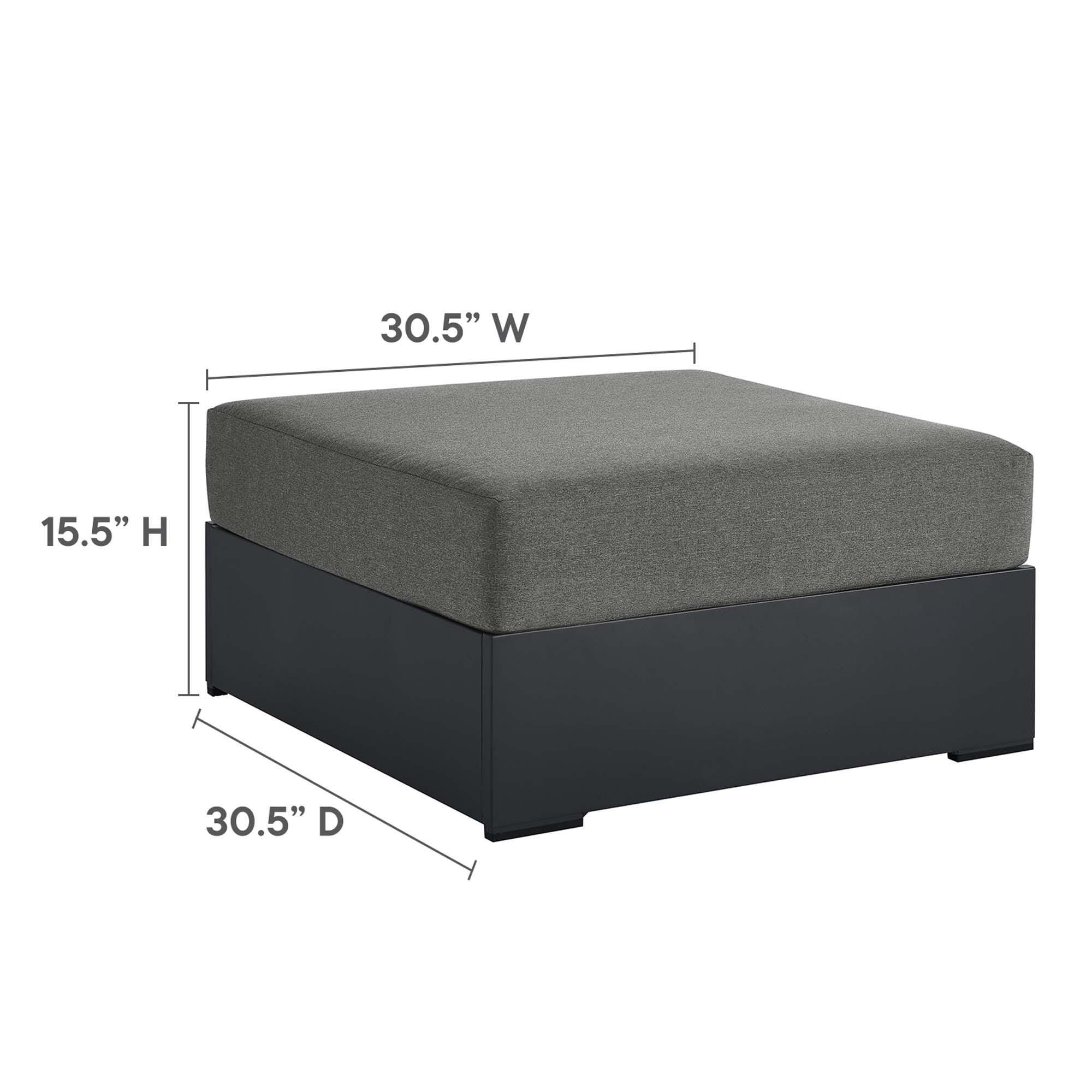 Modway Tahoe Outdoor Ottoman, Gray/Charcoal, large
