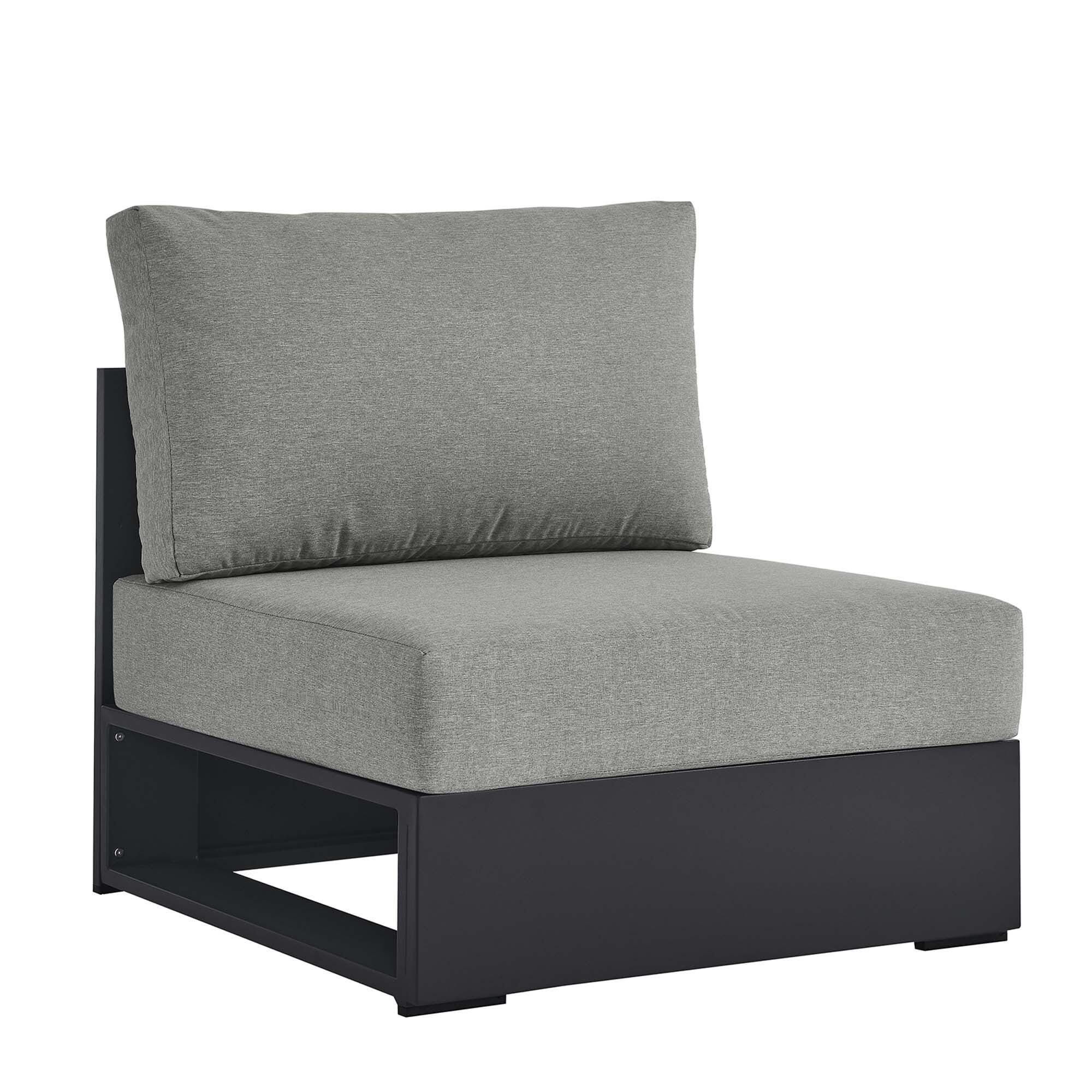 Modway Tahoe Outdoor Armless Chair, Gray/Gray, large