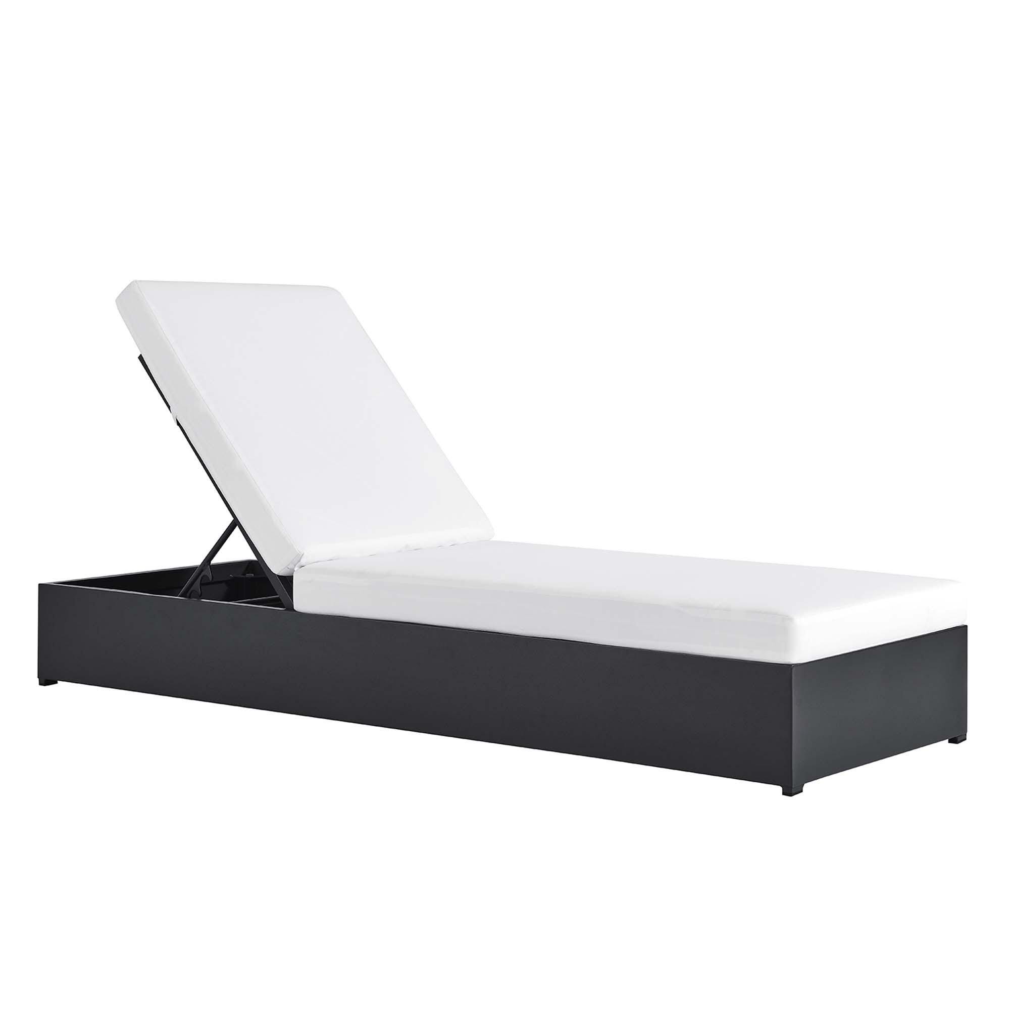 Modway Tahoe Outdoor Chaise Lounge, Gray/White, large