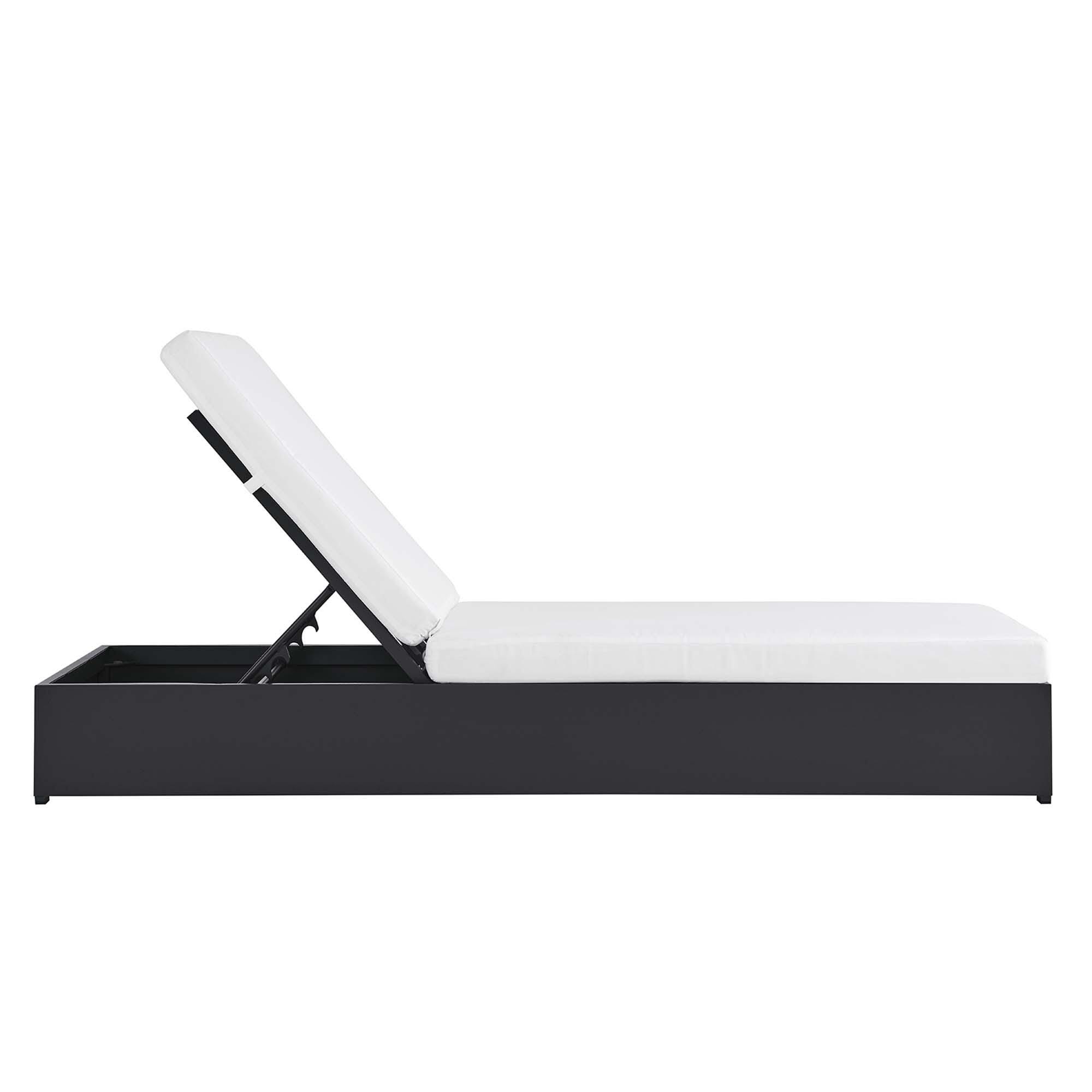 Modway Tahoe Outdoor Chaise Lounge, Gray/White, large