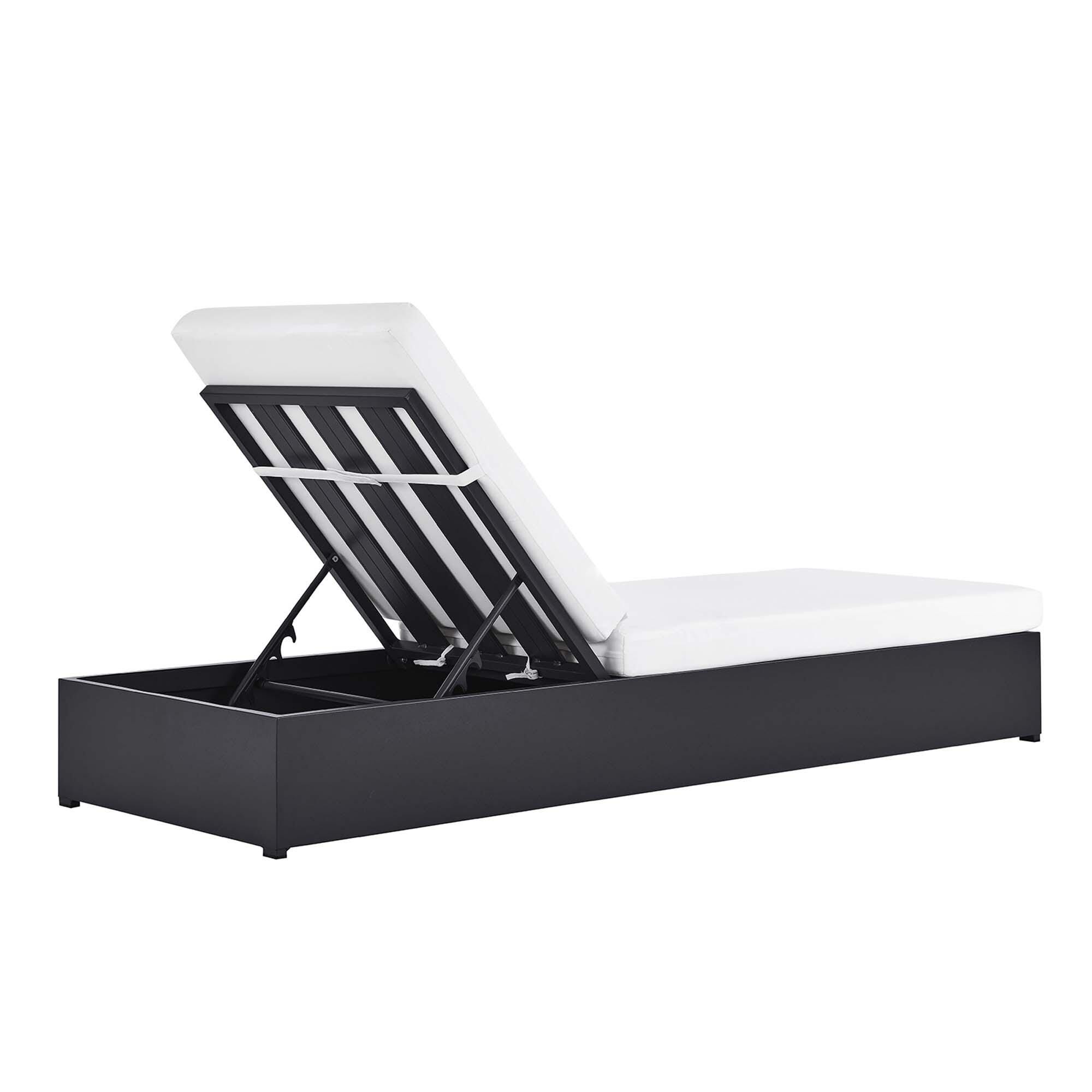 Modway Tahoe Outdoor Chaise Lounge, Gray/White, large