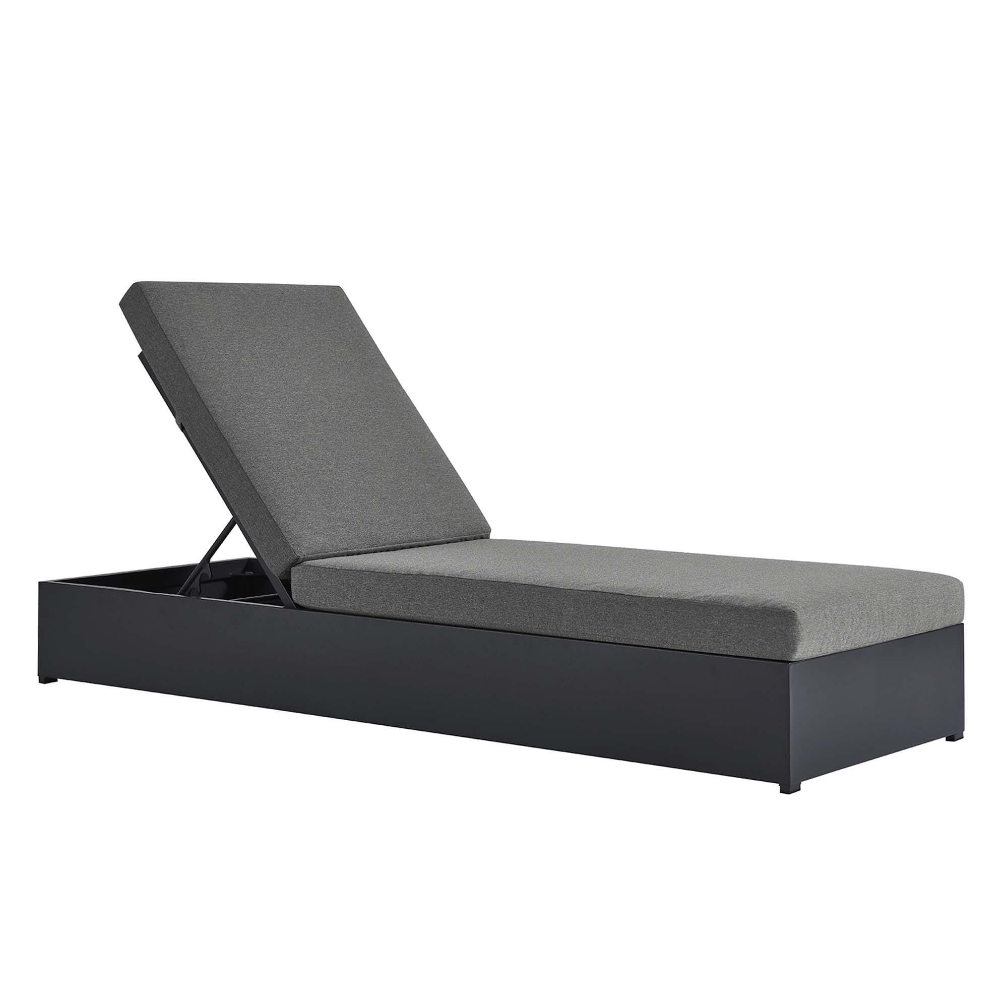 Modway Tahoe Outdoor Chaise Lounge, Gray/Charcoal, large