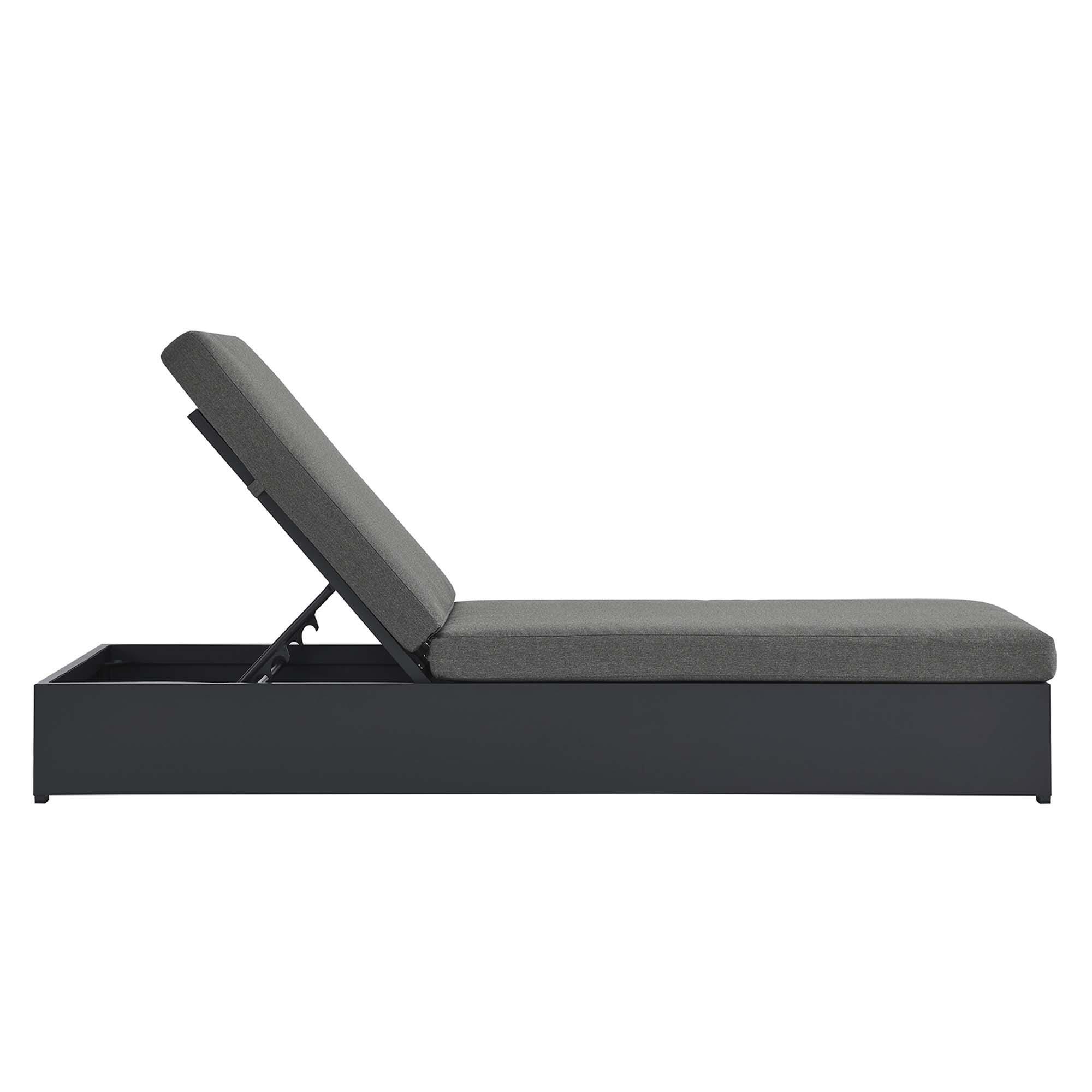 Modway Tahoe Outdoor Chaise Lounge, Gray/Charcoal, large