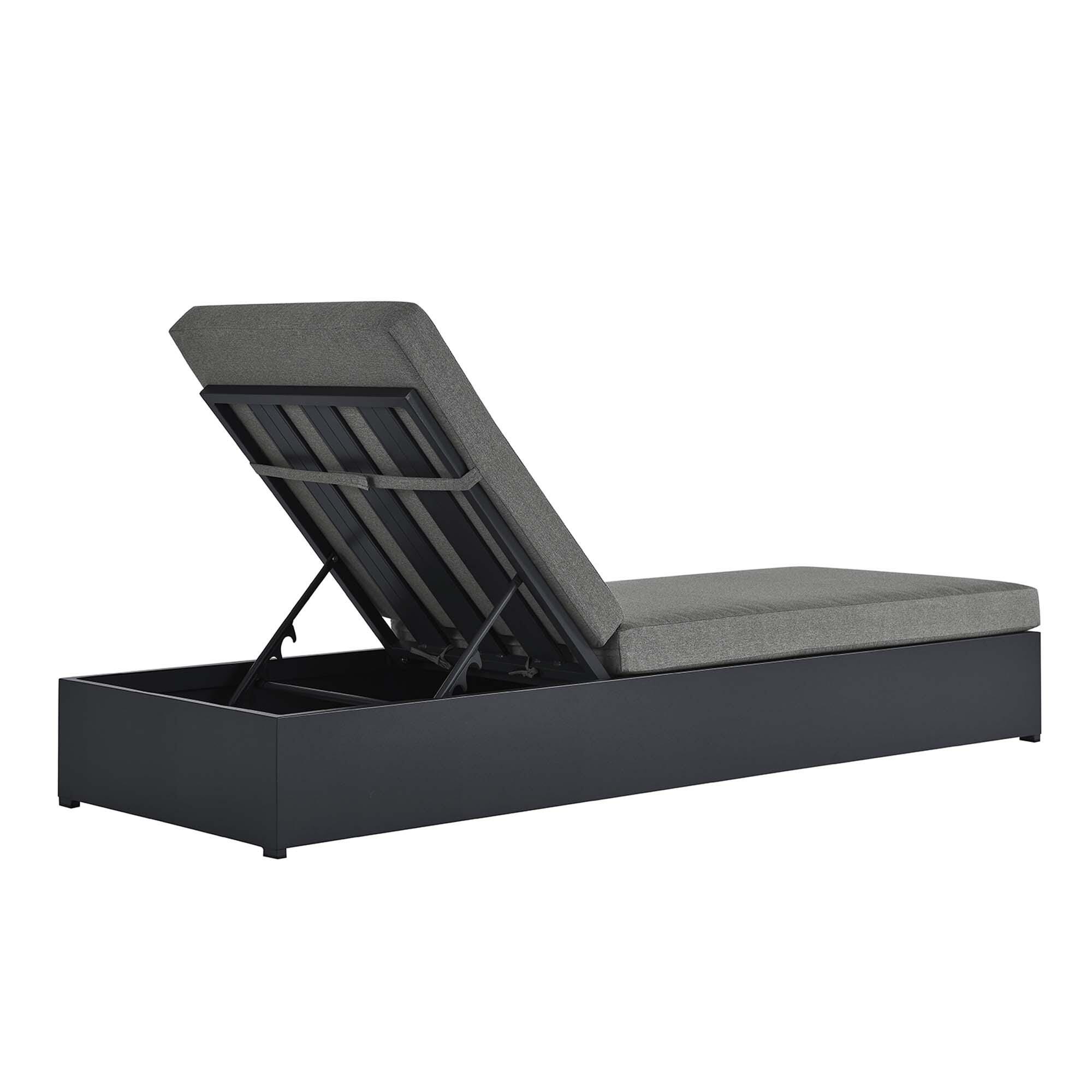 Modway Tahoe Outdoor Chaise Lounge, Gray/Charcoal, large