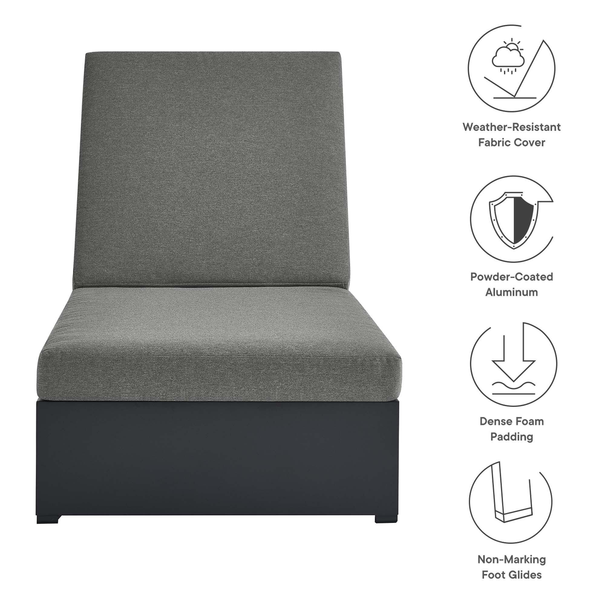 Modway Tahoe Outdoor Chaise Lounge, Gray/Charcoal, large