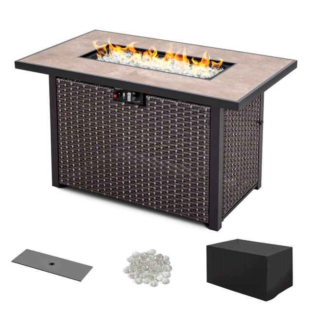 Nuu Garden Outdoor 43" Propane Fire Pit Table