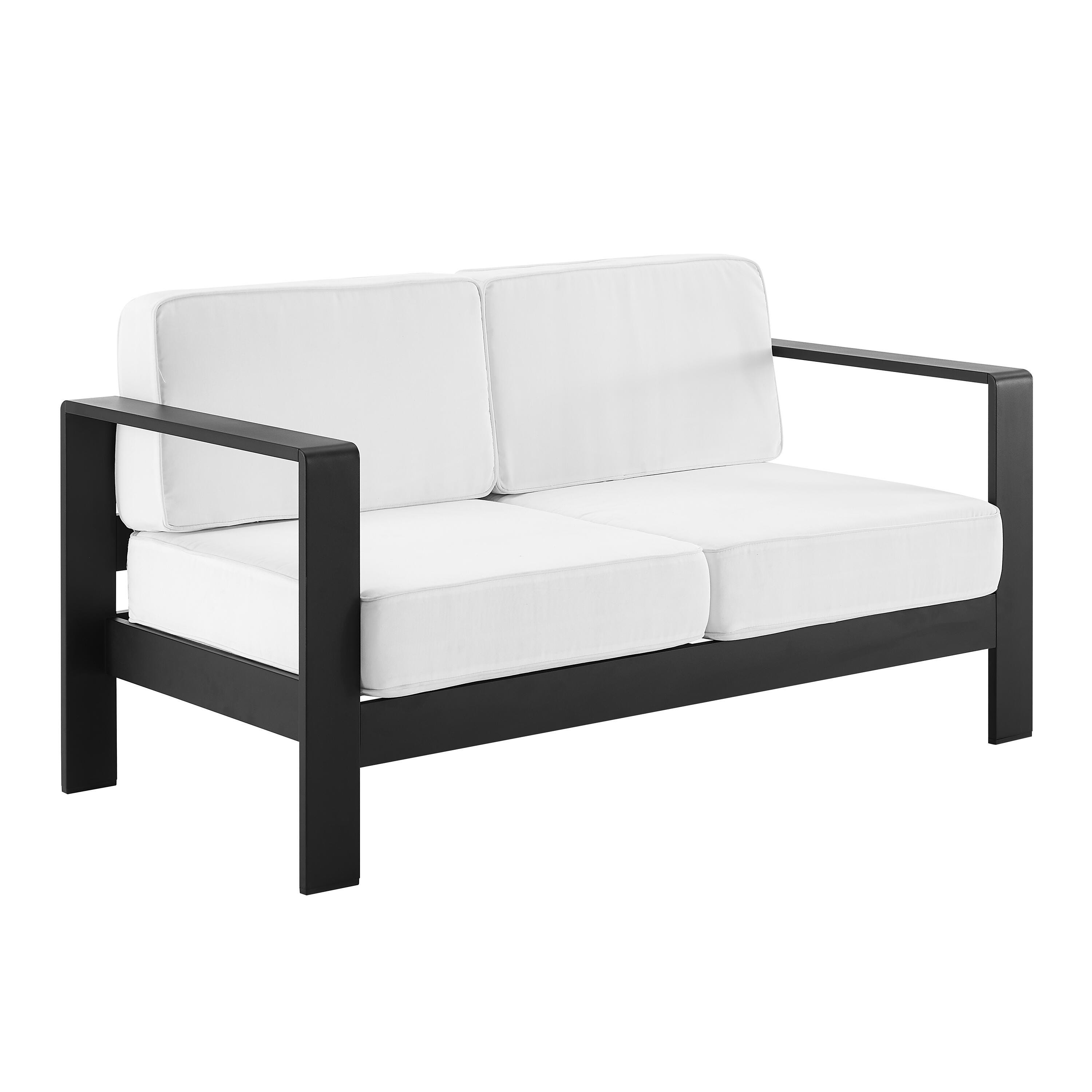 Linon Rosemary Outdoor Sofa, Black, large
