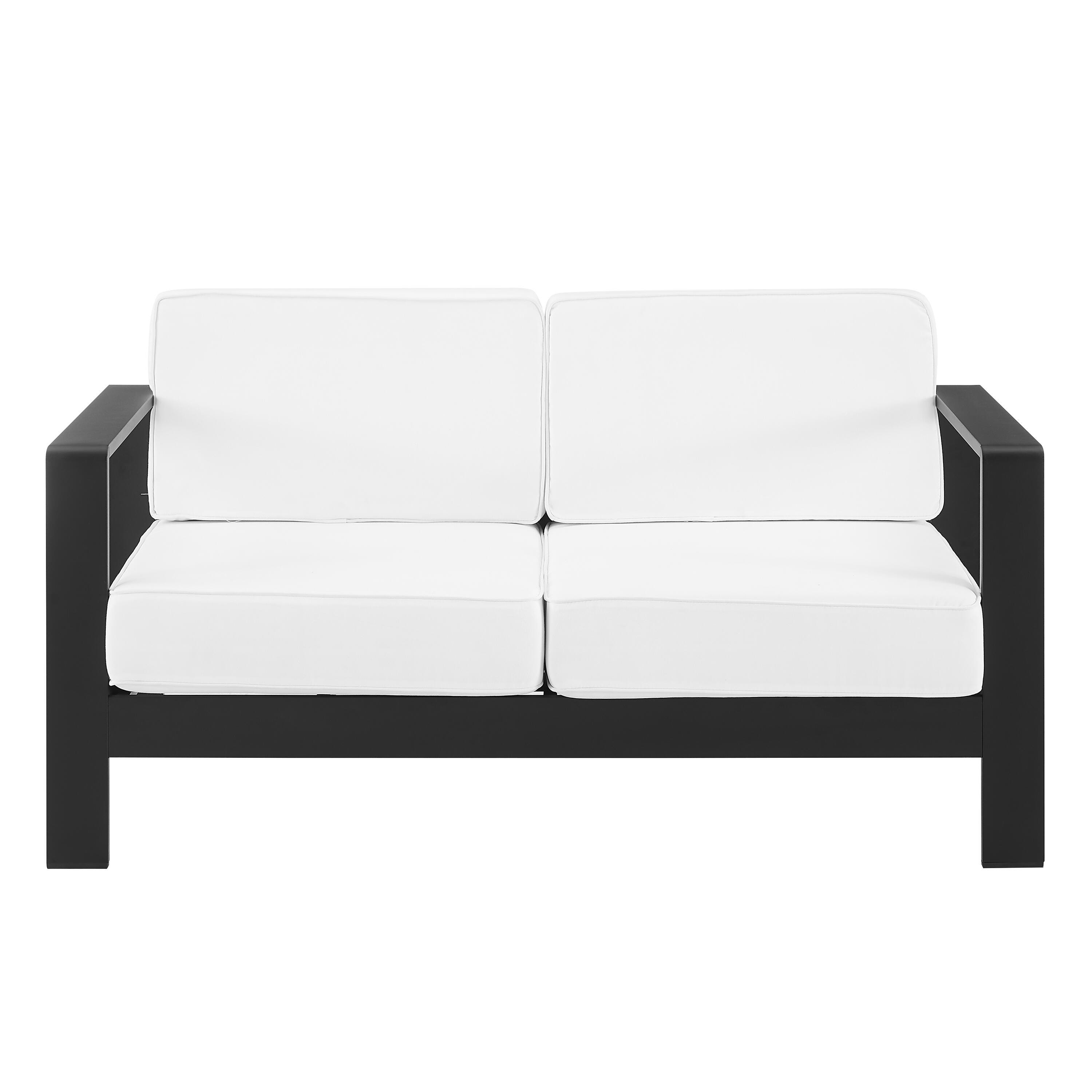 Linon Rosemary Outdoor Sofa, Black, large