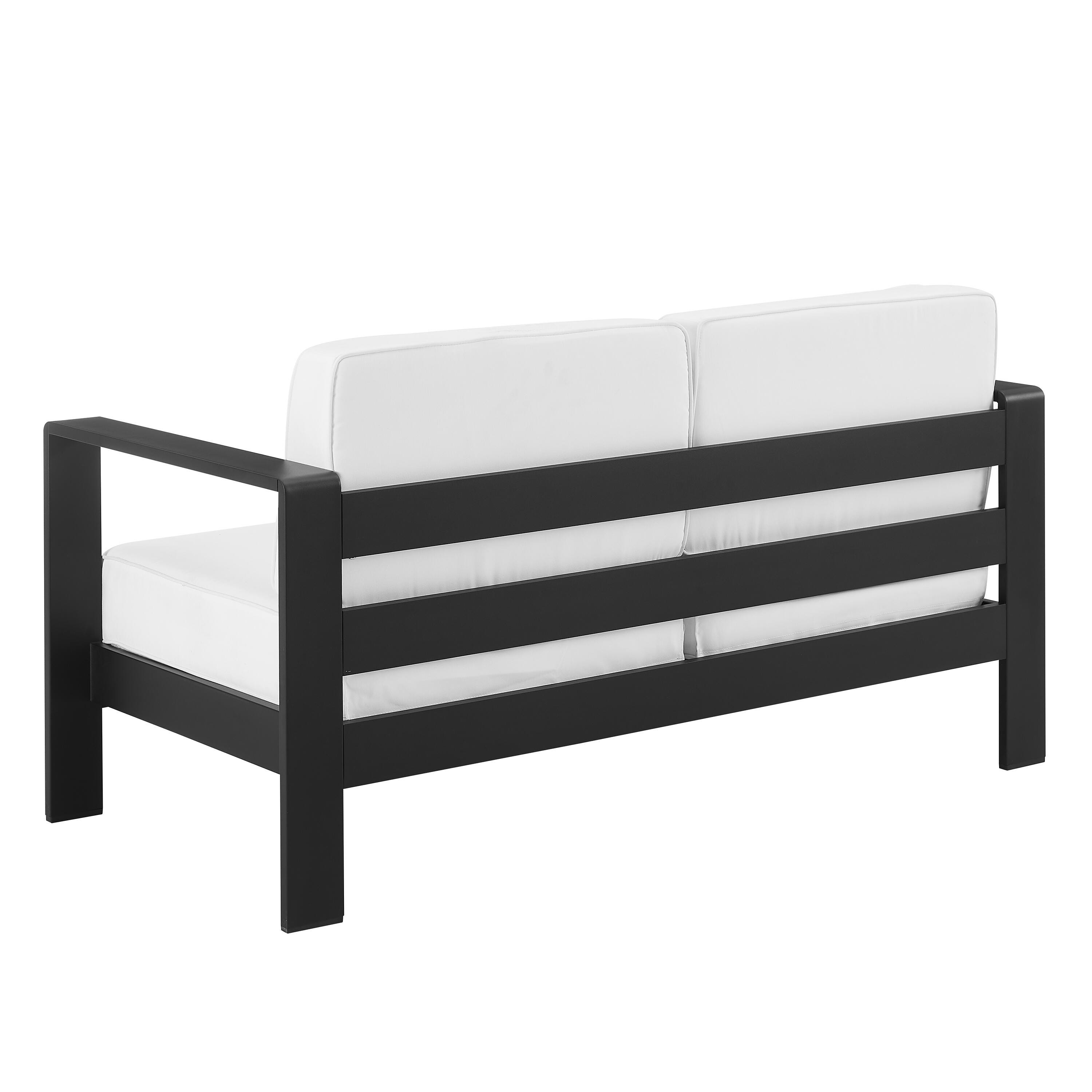 Linon Rosemary Outdoor Sofa, Black, large