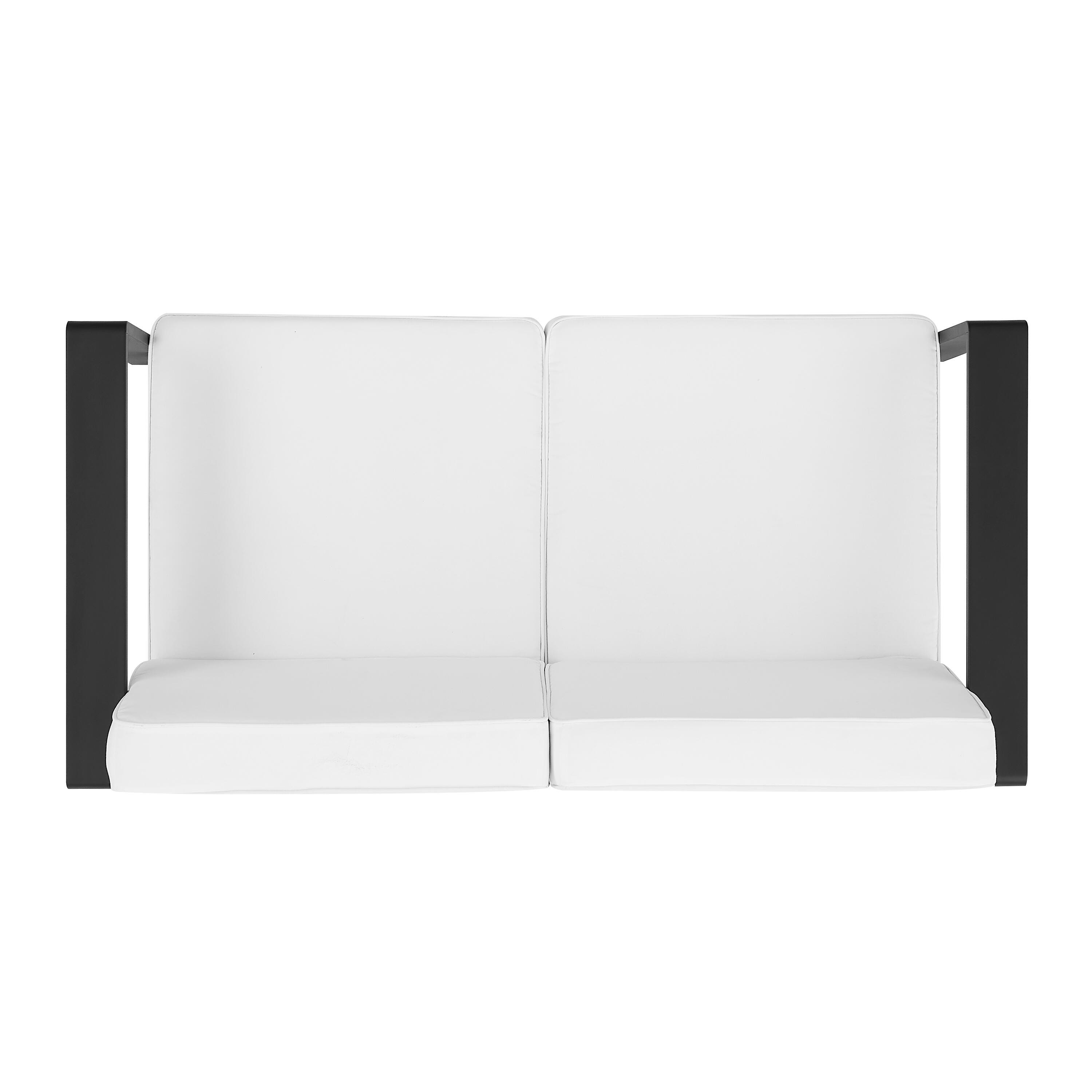 Linon Rosemary Outdoor Sofa, Black, large