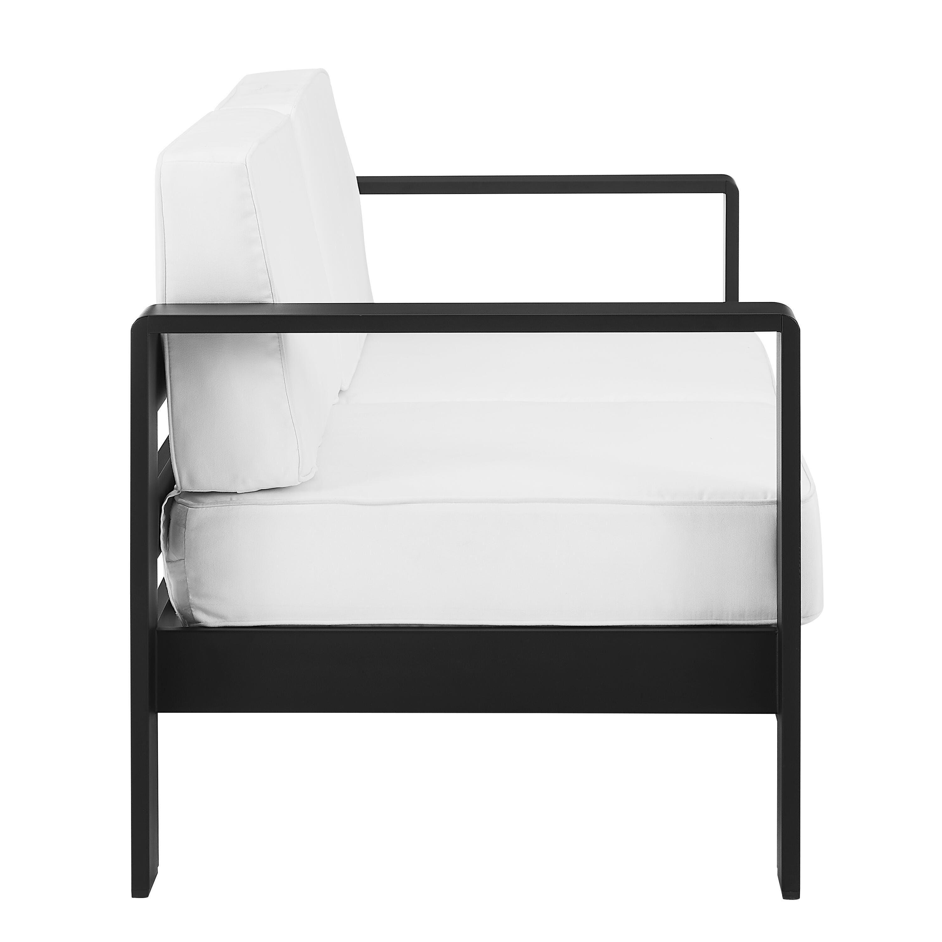 Linon Rosemary Outdoor Sofa, Black, large