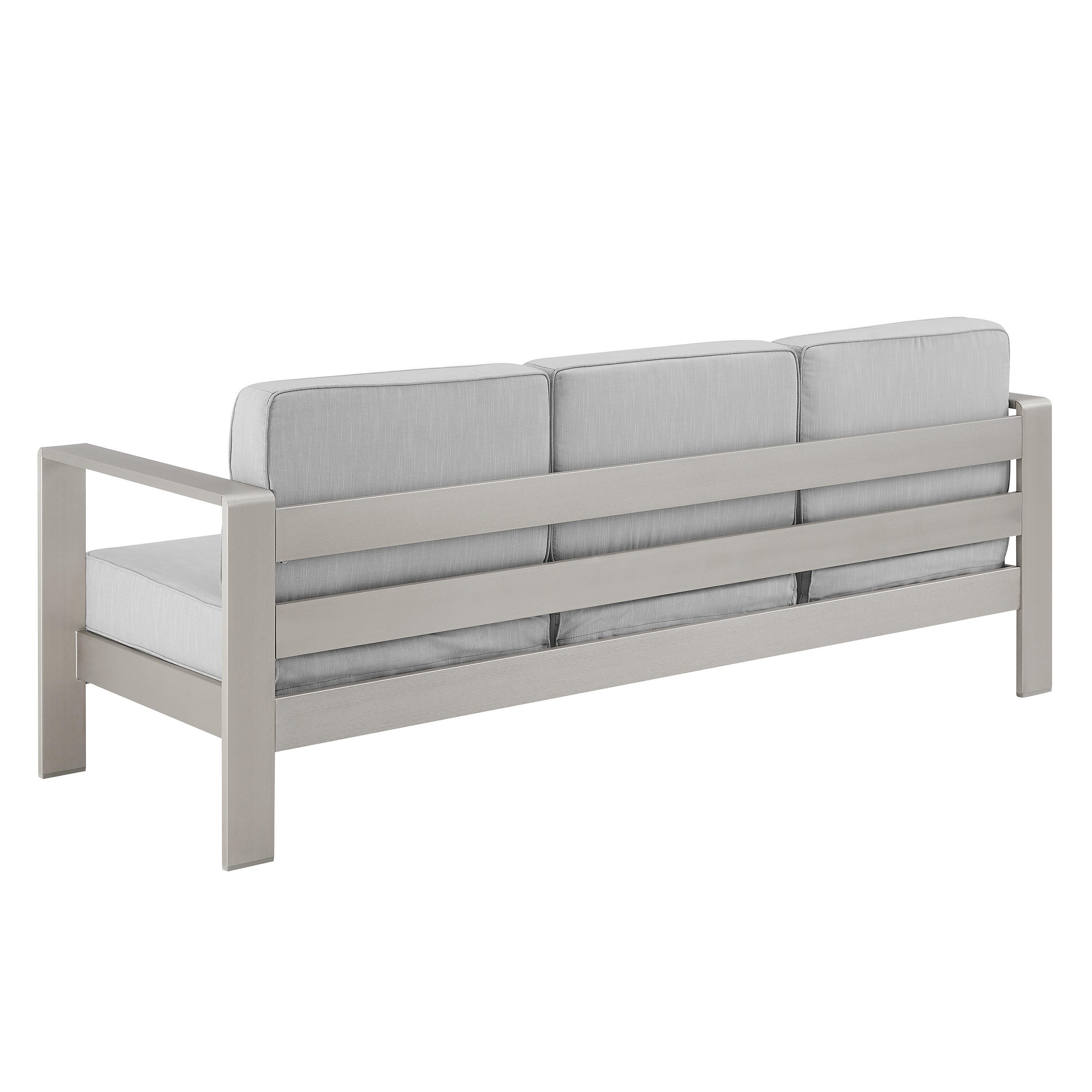 Linon Rosemary Outdoor Solid Sofa, Gray, large
