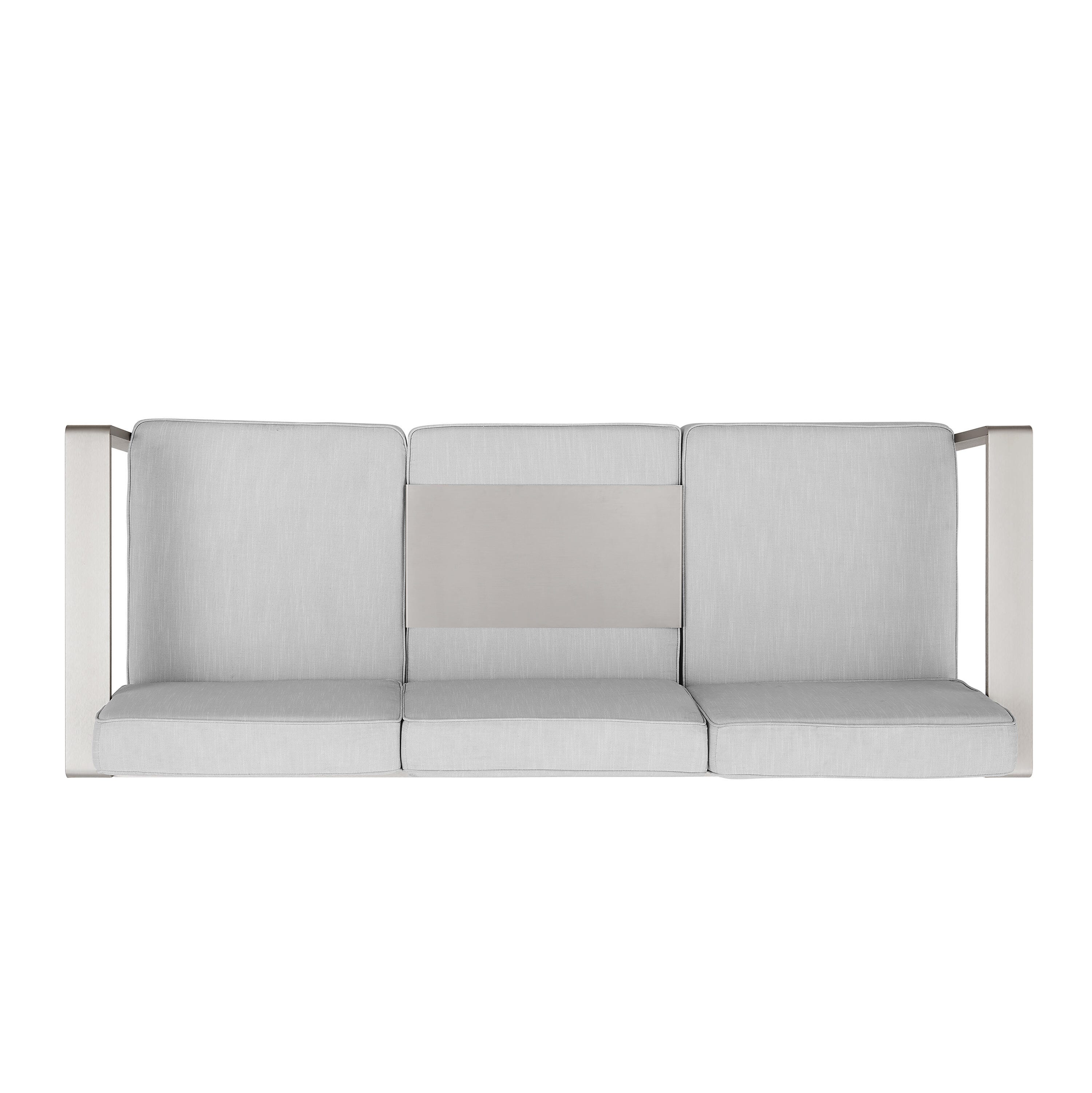 Linon Rosemary Outdoor Solid Sofa, Gray, large