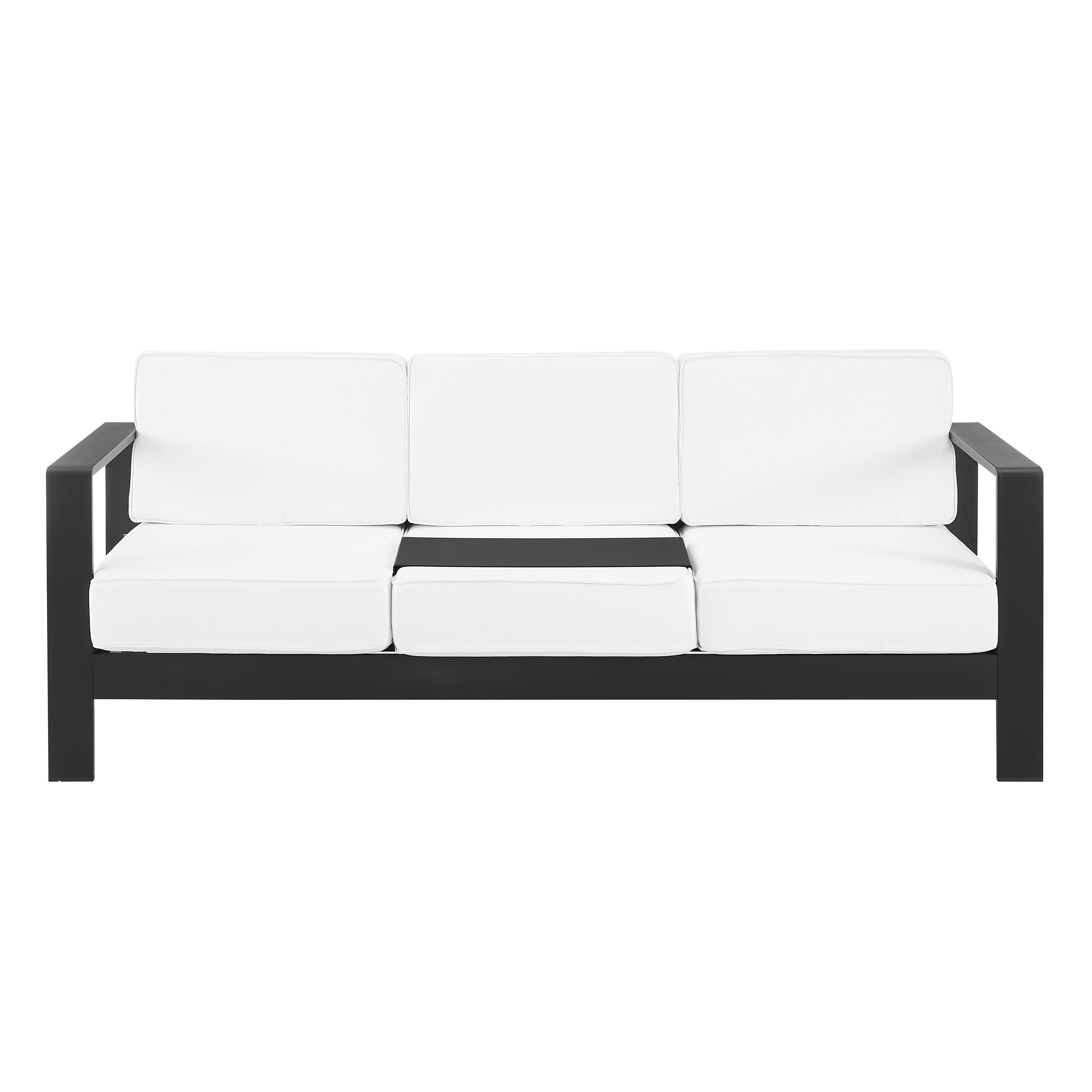 Linon Rosemary Outdoor Solid Sofa, Black, large