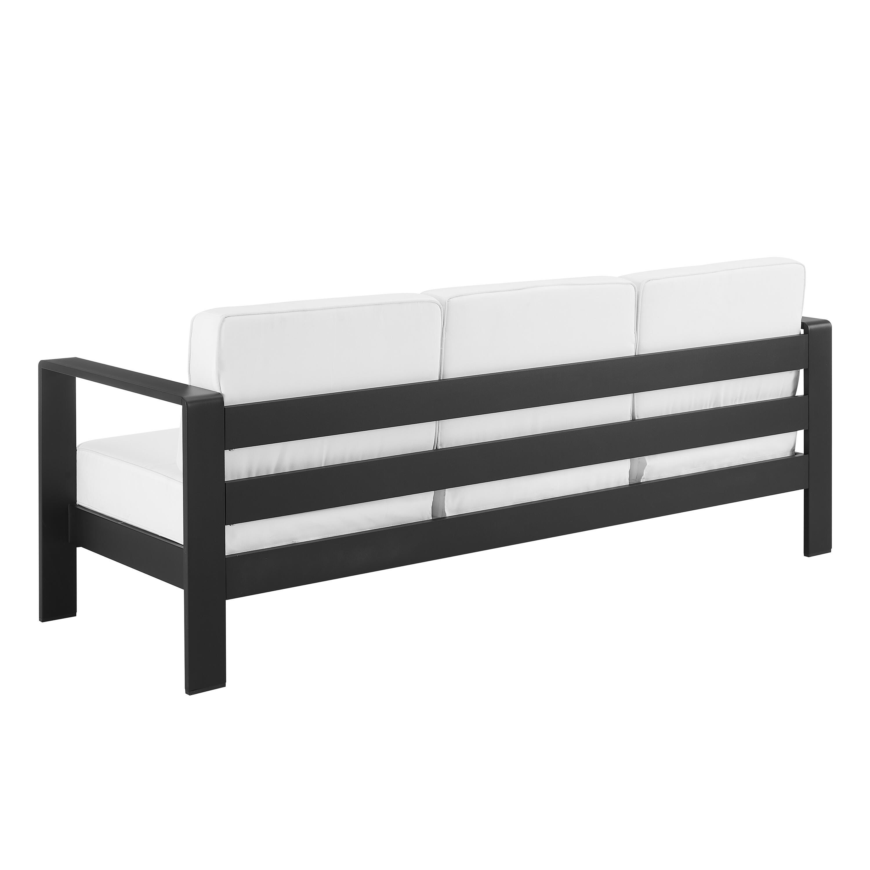 Linon Rosemary Outdoor Solid Sofa, Black, large