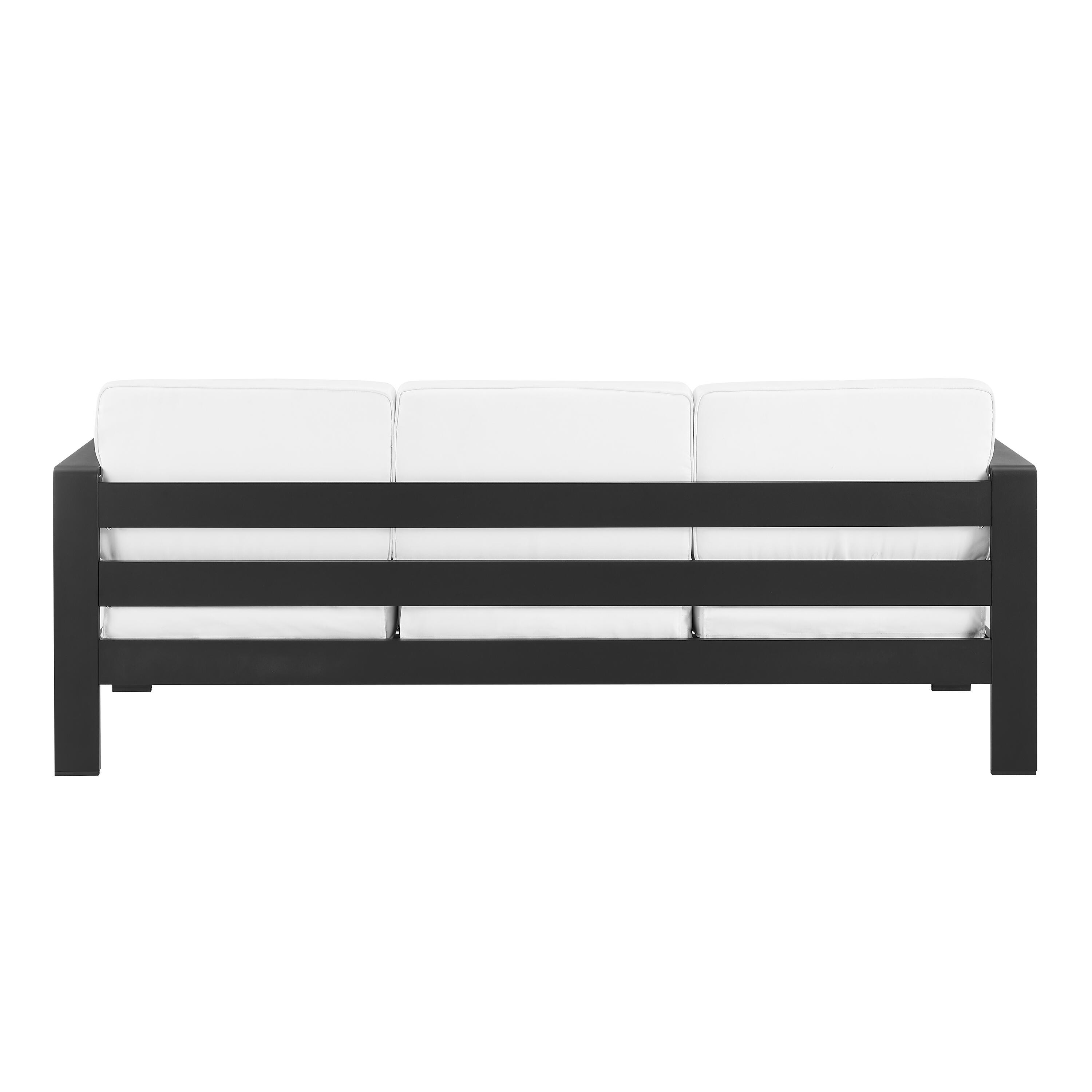 Linon Rosemary Outdoor Solid Sofa, Black, large