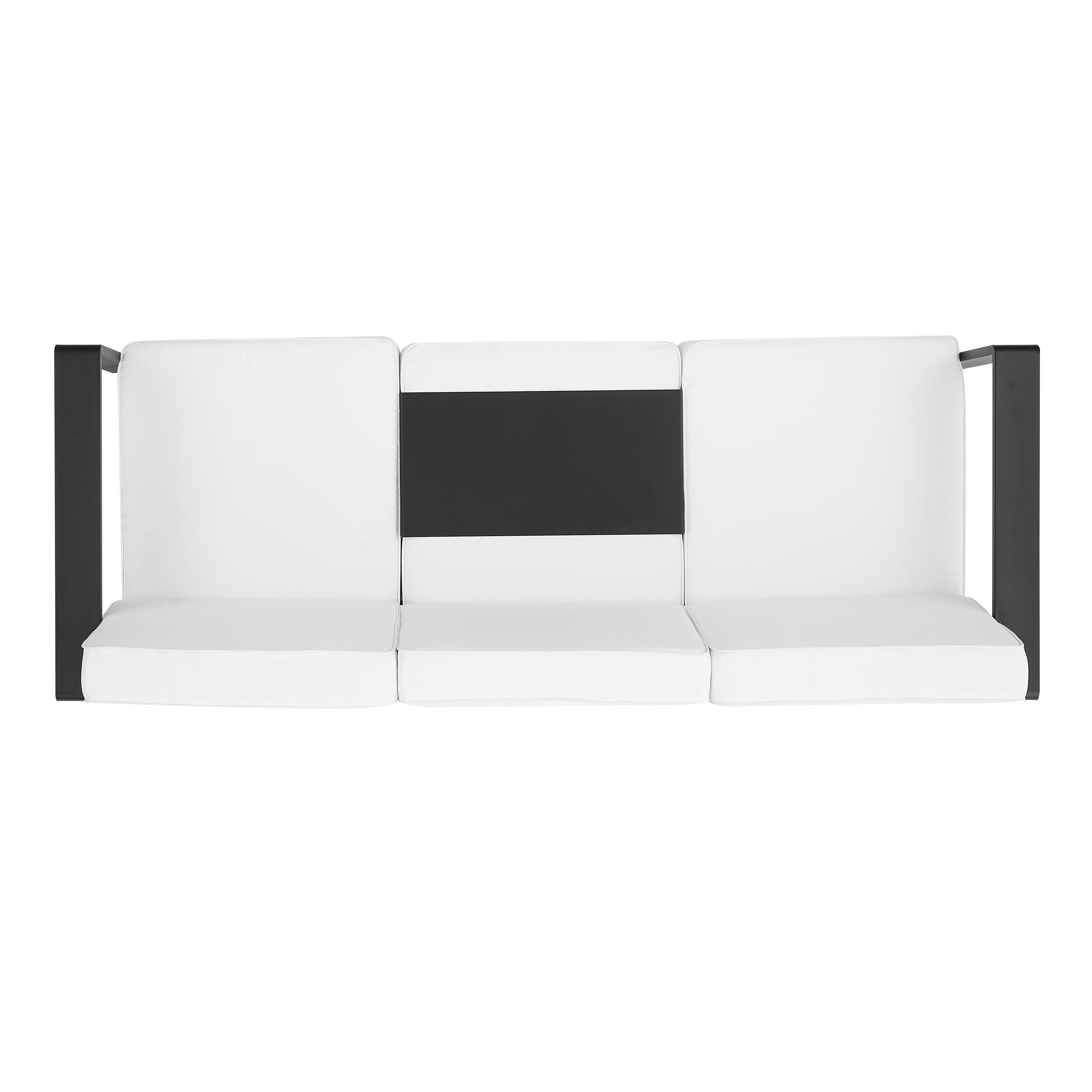 Linon Rosemary Outdoor Solid Sofa, Black, large