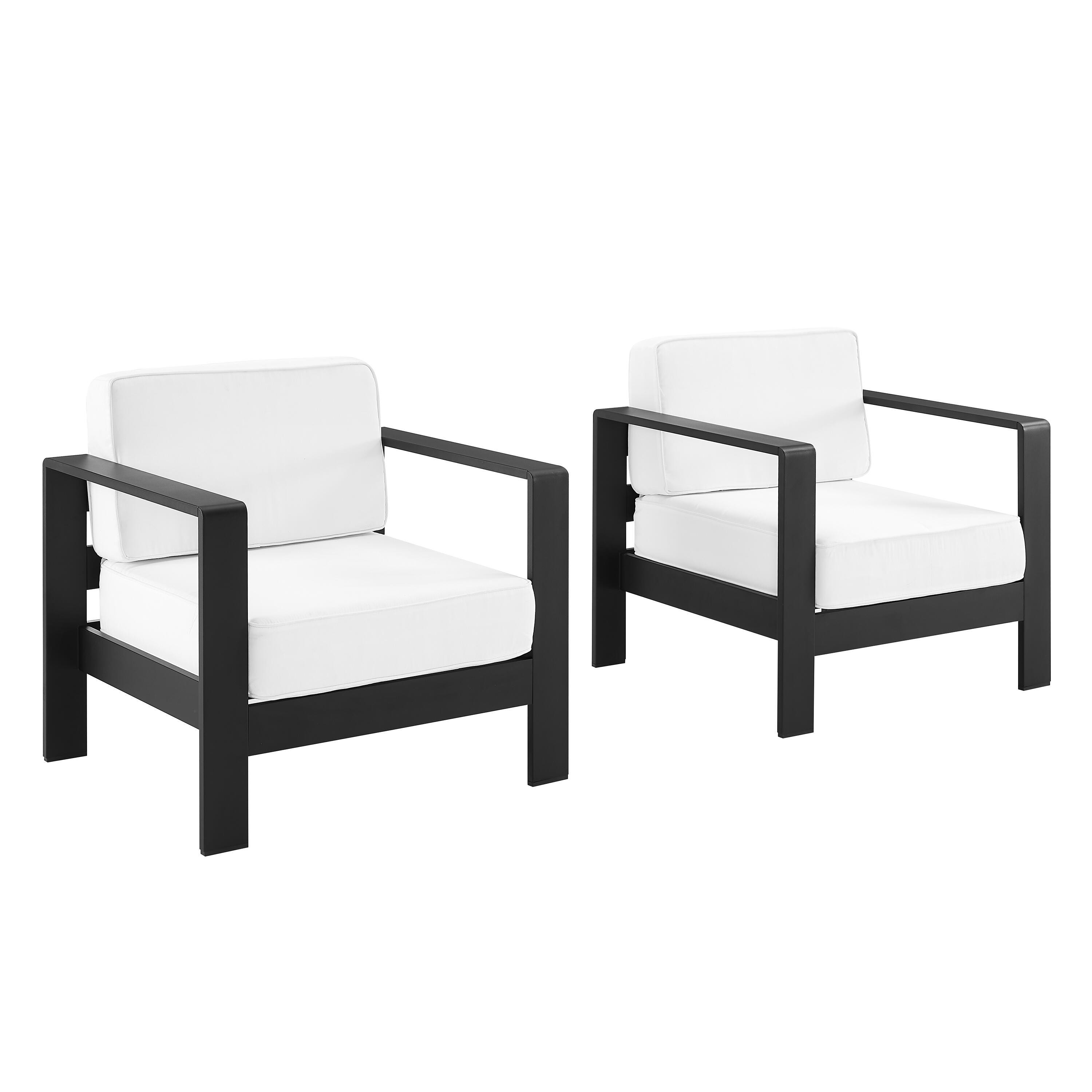 Linon Rosemary Outdoor Chairs (Set of 2), Black, large