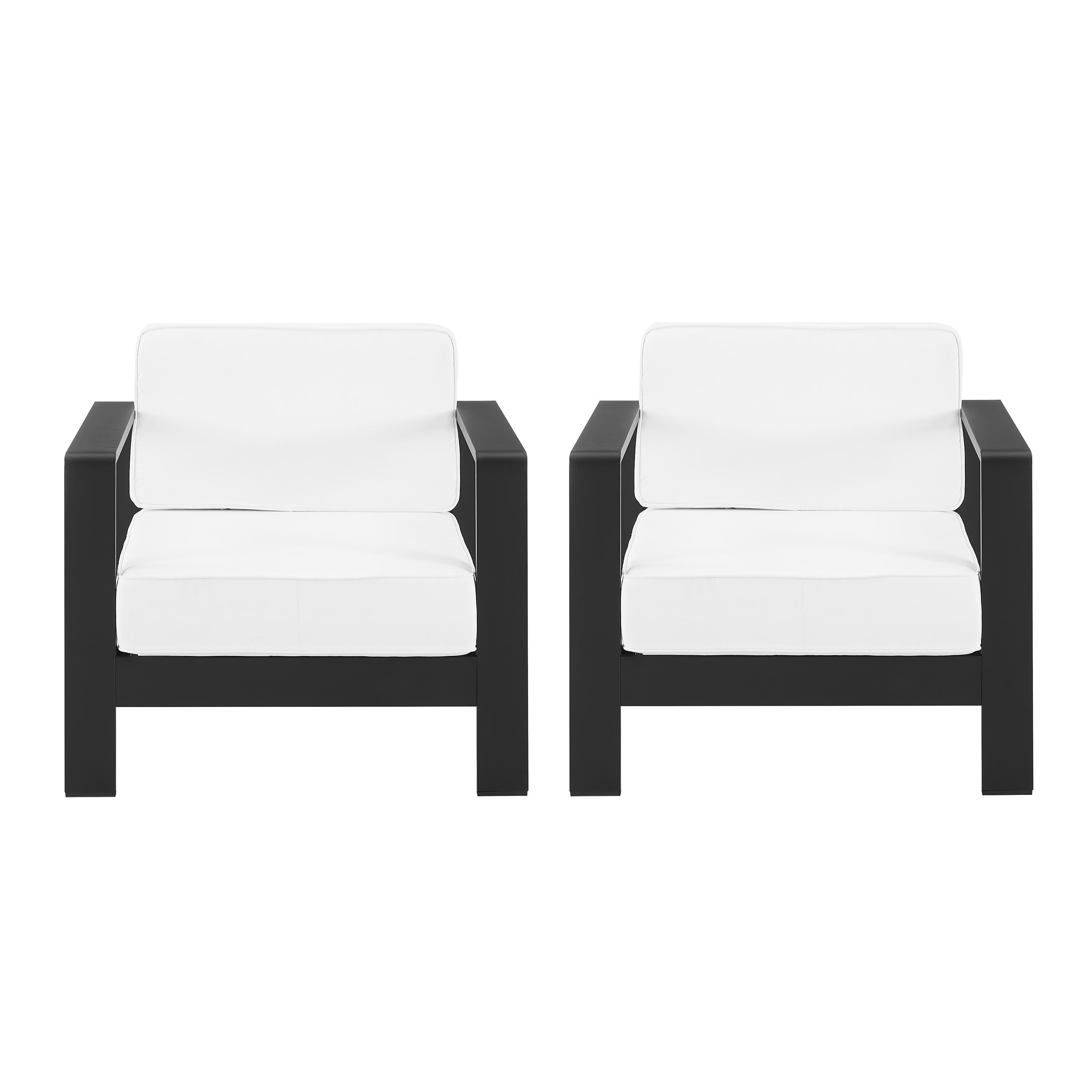 Linon Rosemary Outdoor Chairs (Set of 2), Black, large