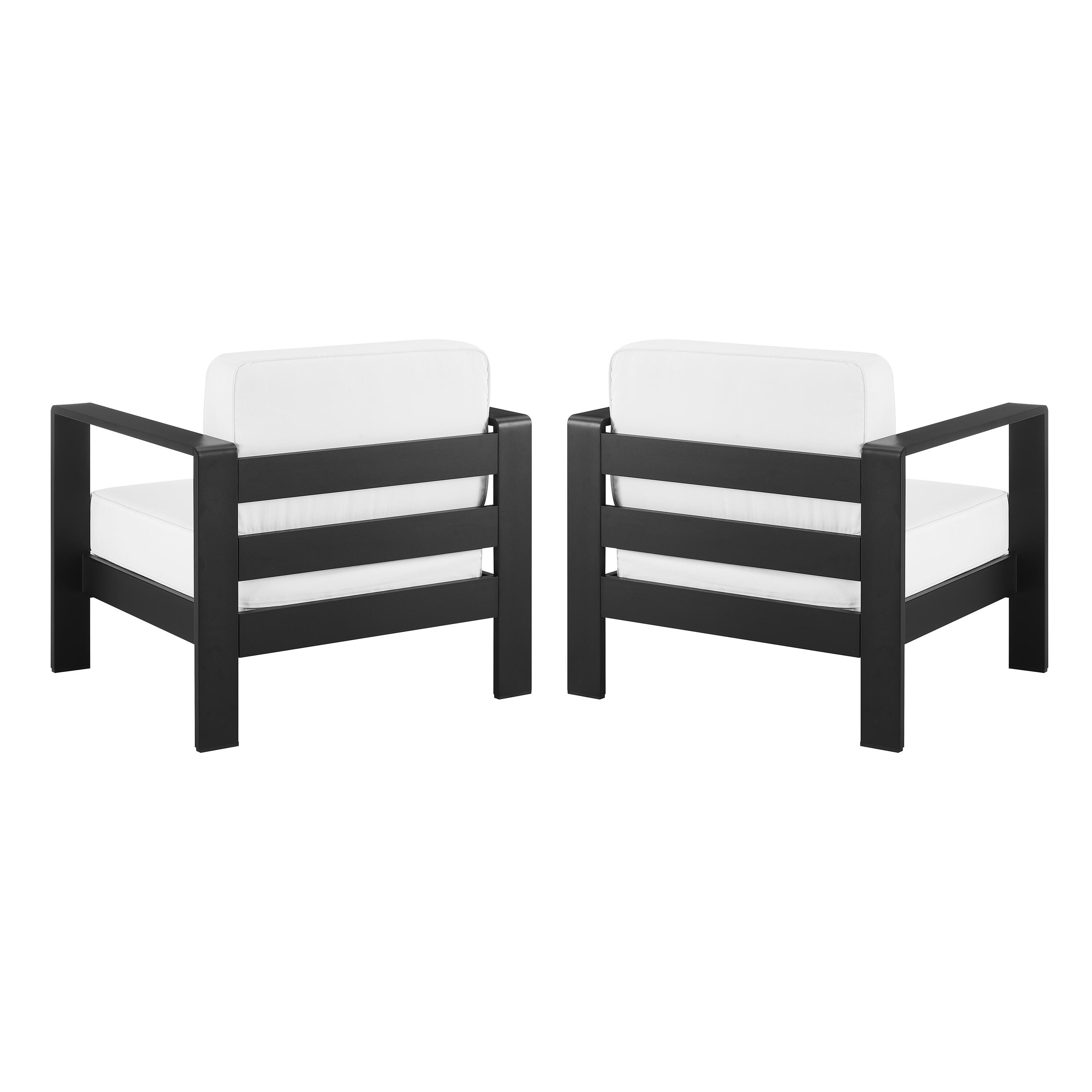 Linon Rosemary Outdoor Chairs (Set of 2), Black, large