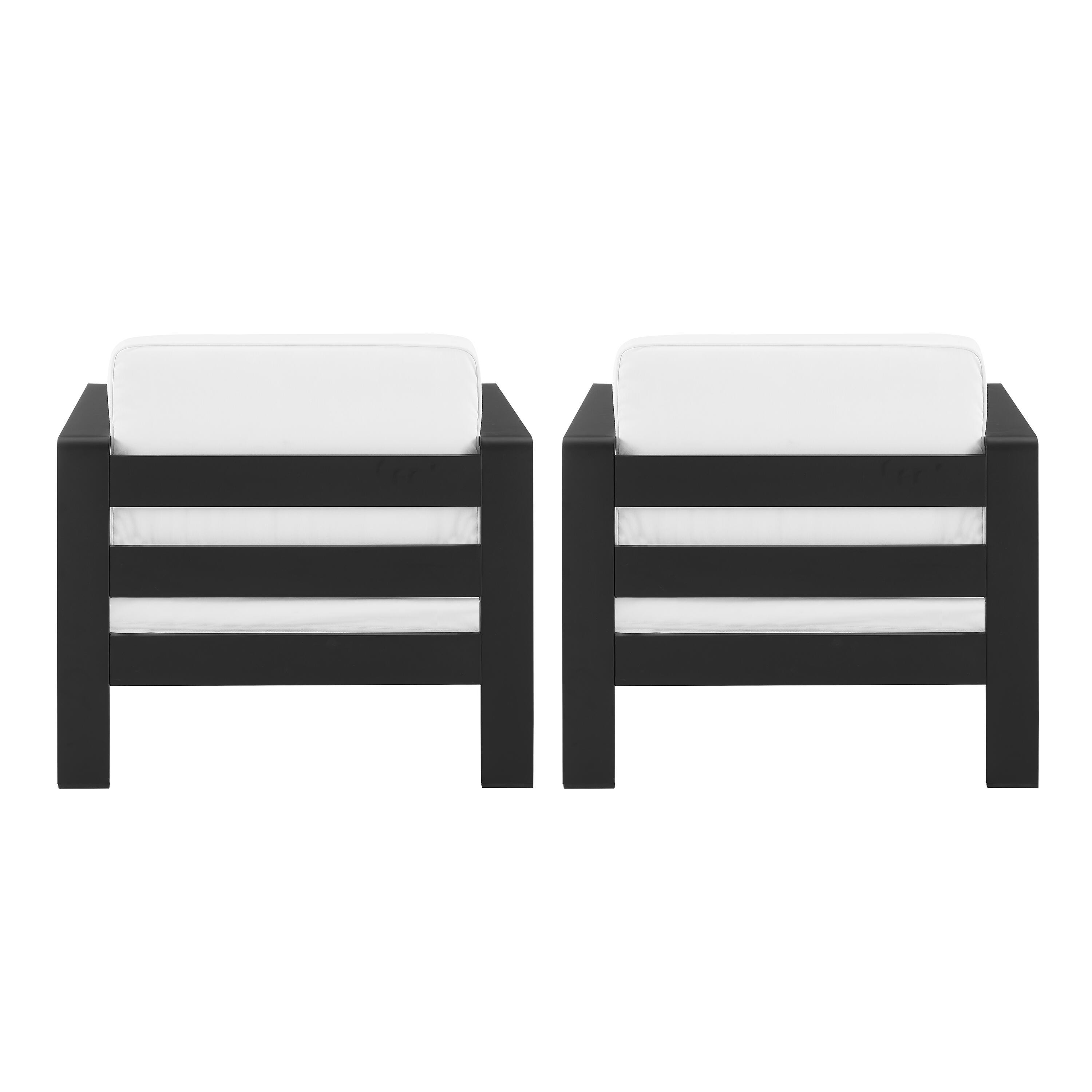 Linon Rosemary Outdoor Chairs (Set of 2), Black, large