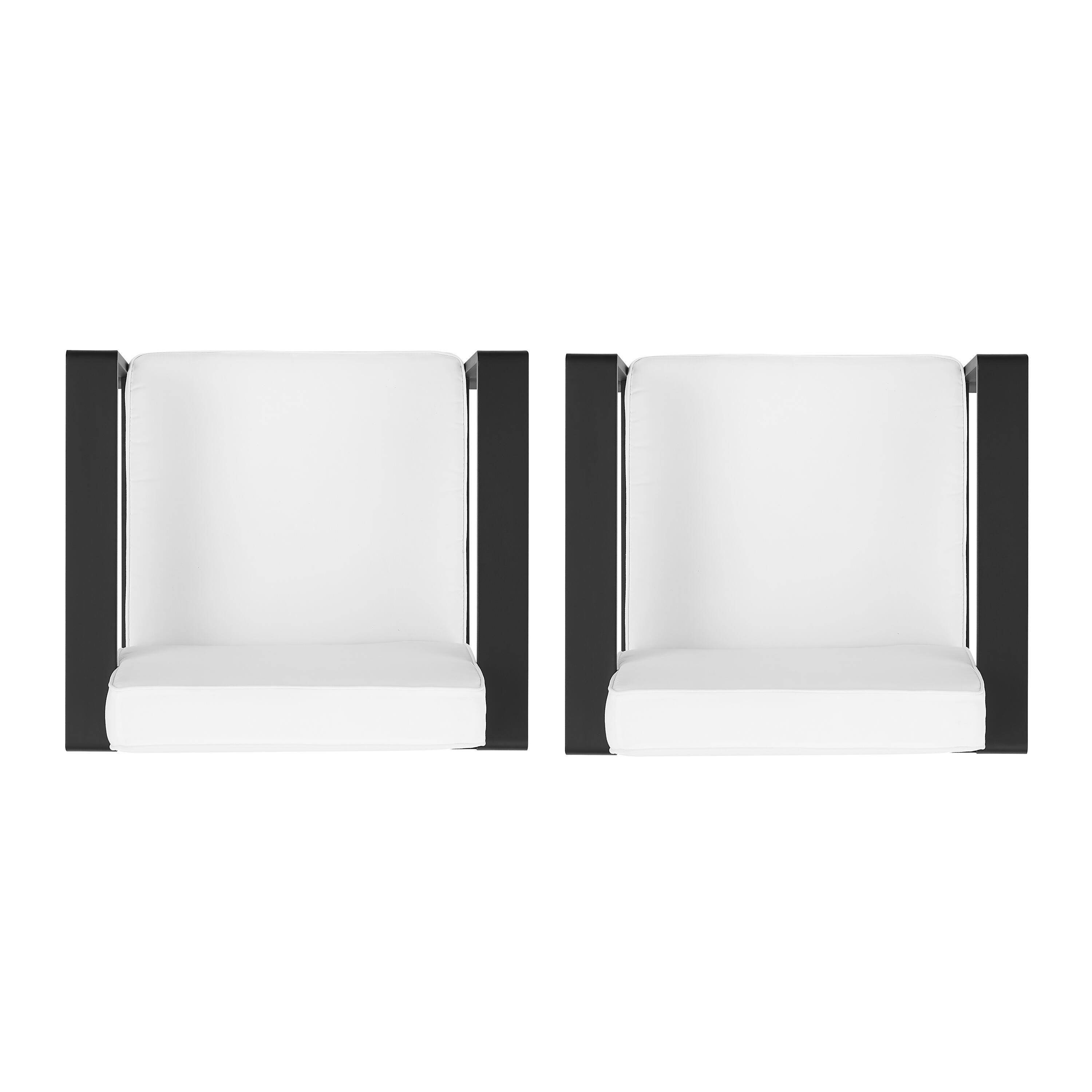 Linon Rosemary Outdoor Chairs (Set of 2), Black, large