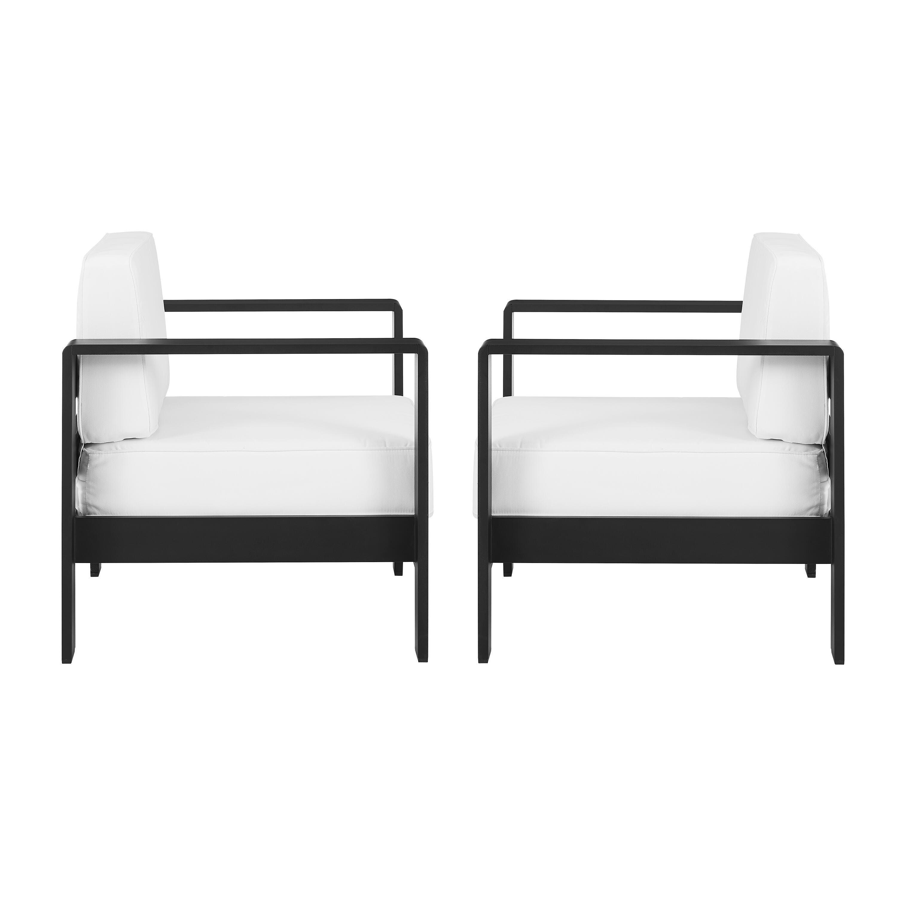 Linon Rosemary Outdoor Chairs (Set of 2), Black, large