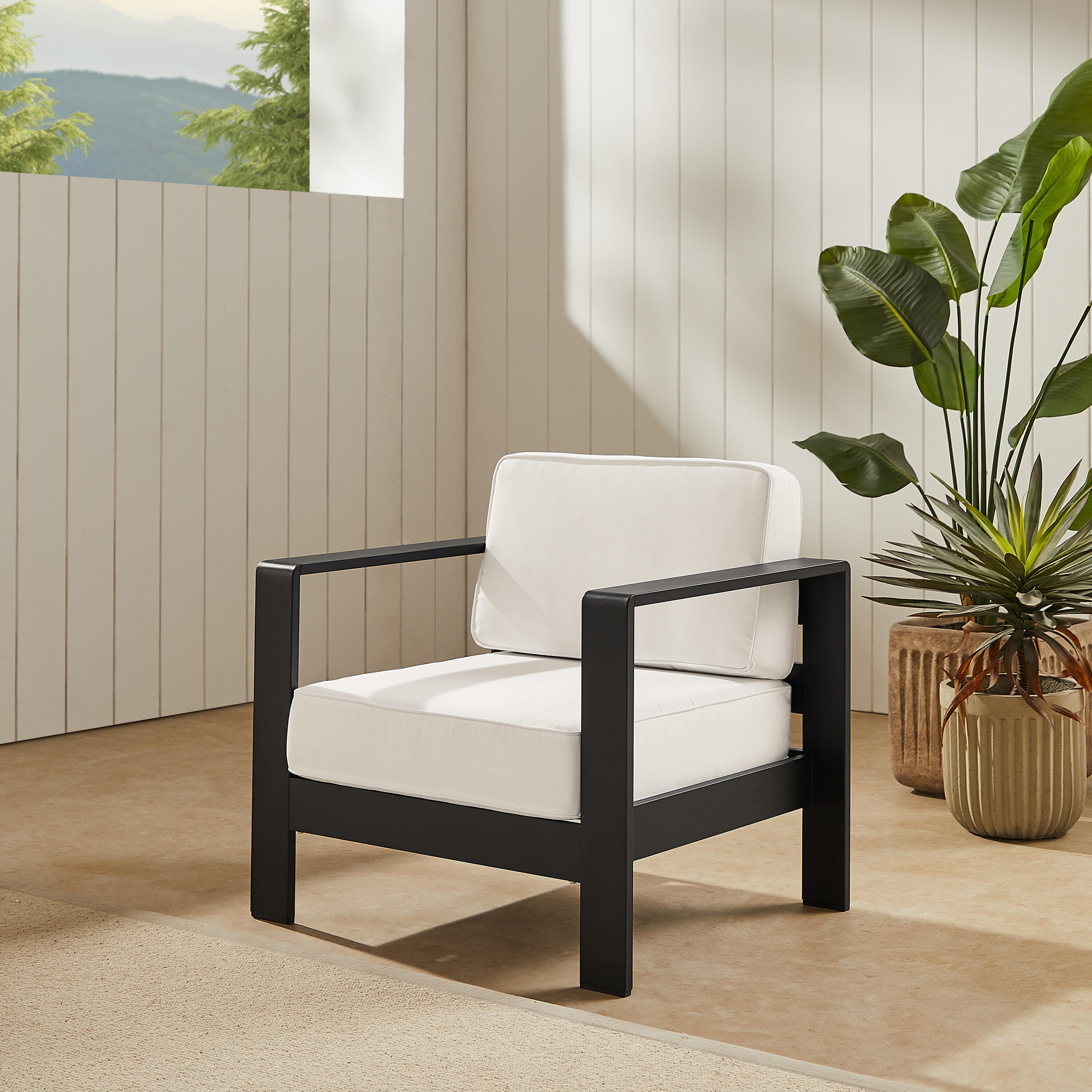 Linon Rosemary Outdoor Chairs (Set of 2), Black, large