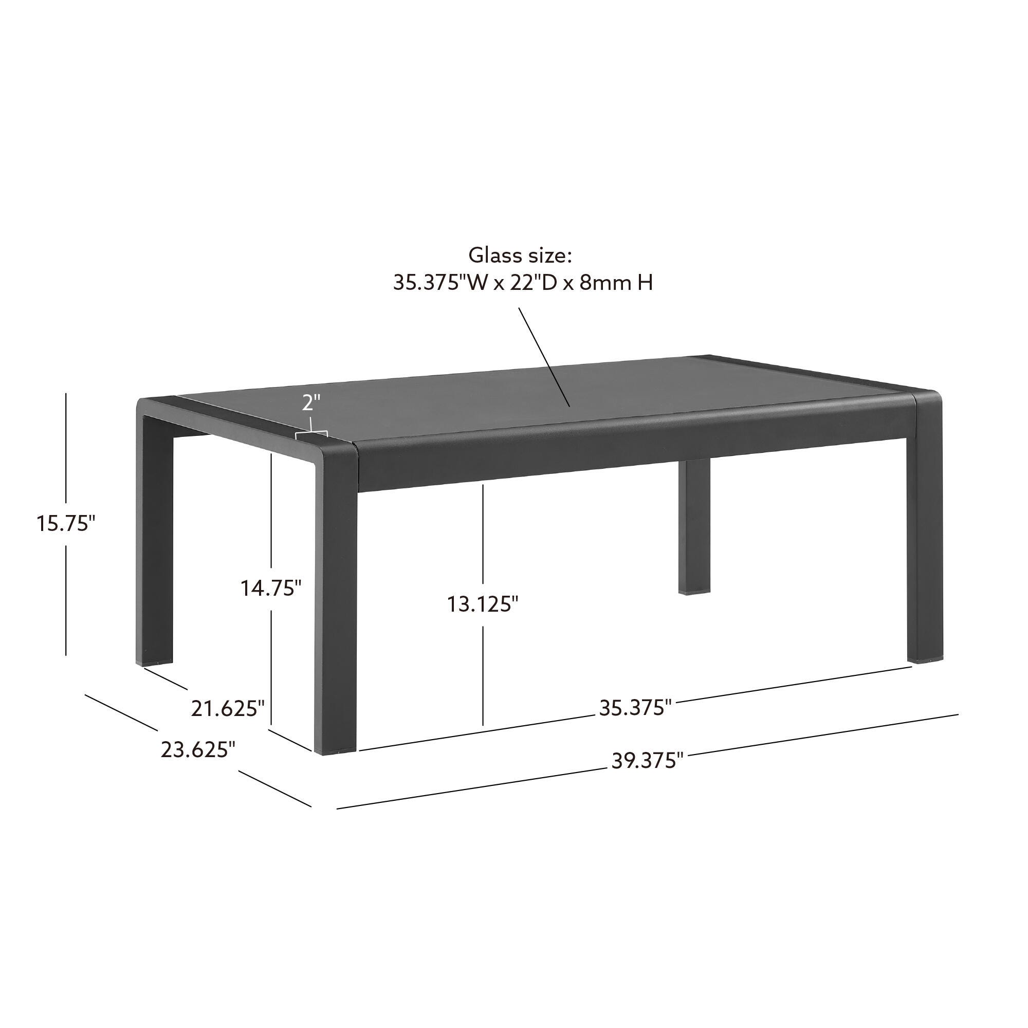 Linon Rosemary Outdoor Coffee Table, Black, large