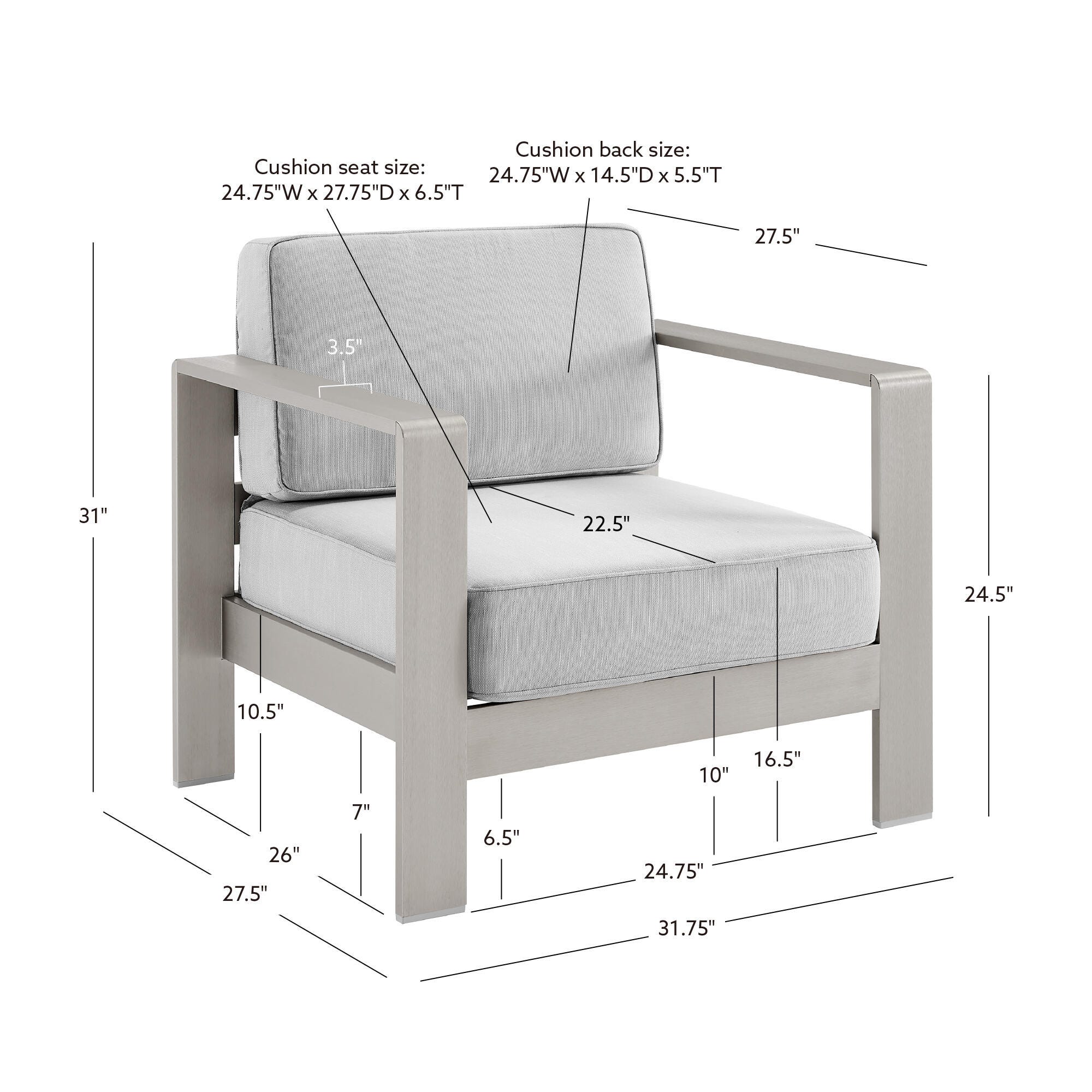 Linon Rosemary Outdoor Chairs (Set of 2), Gray, large
