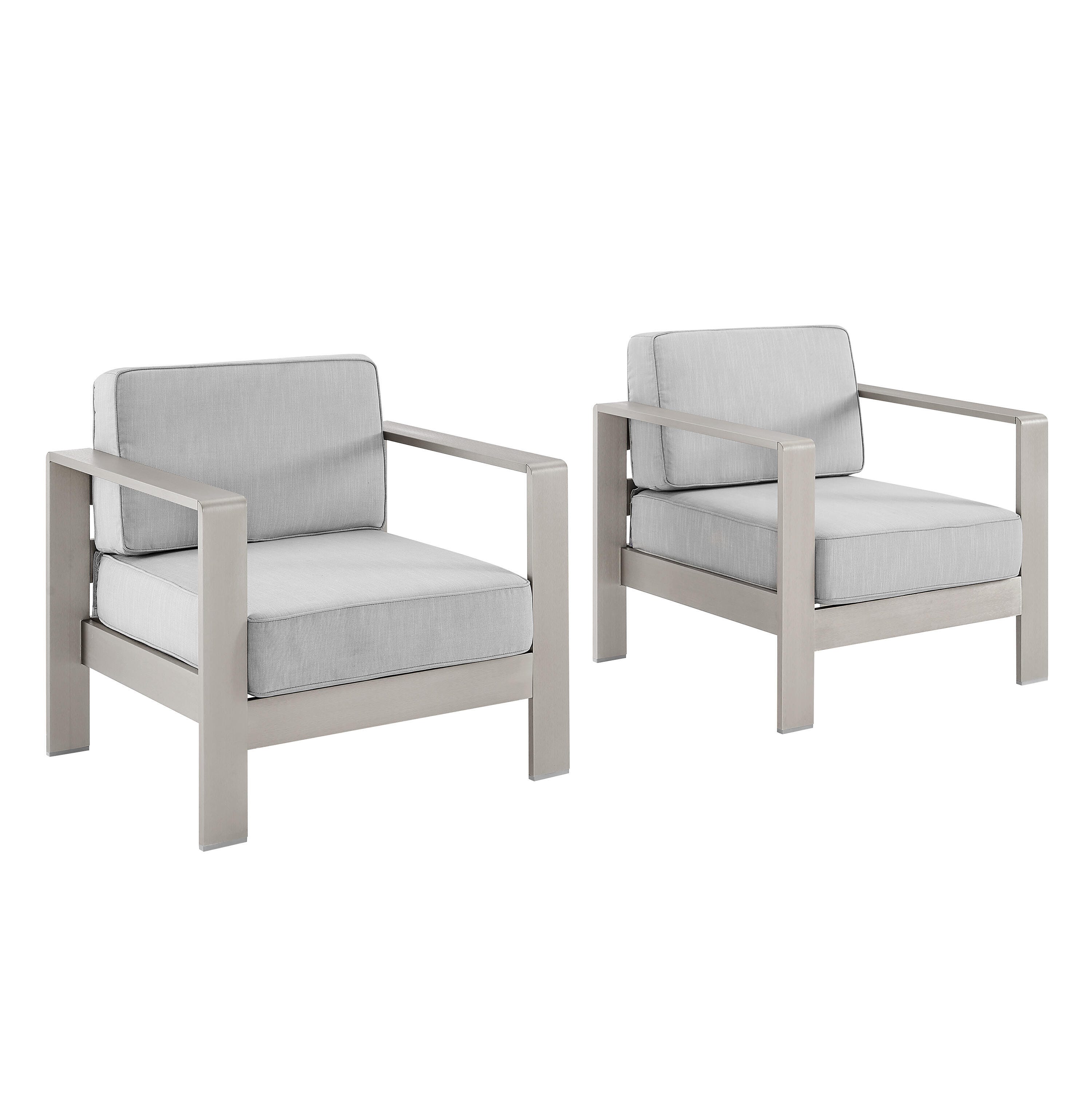 Linon Rosemary Outdoor Chairs (Set of 2), Gray, large