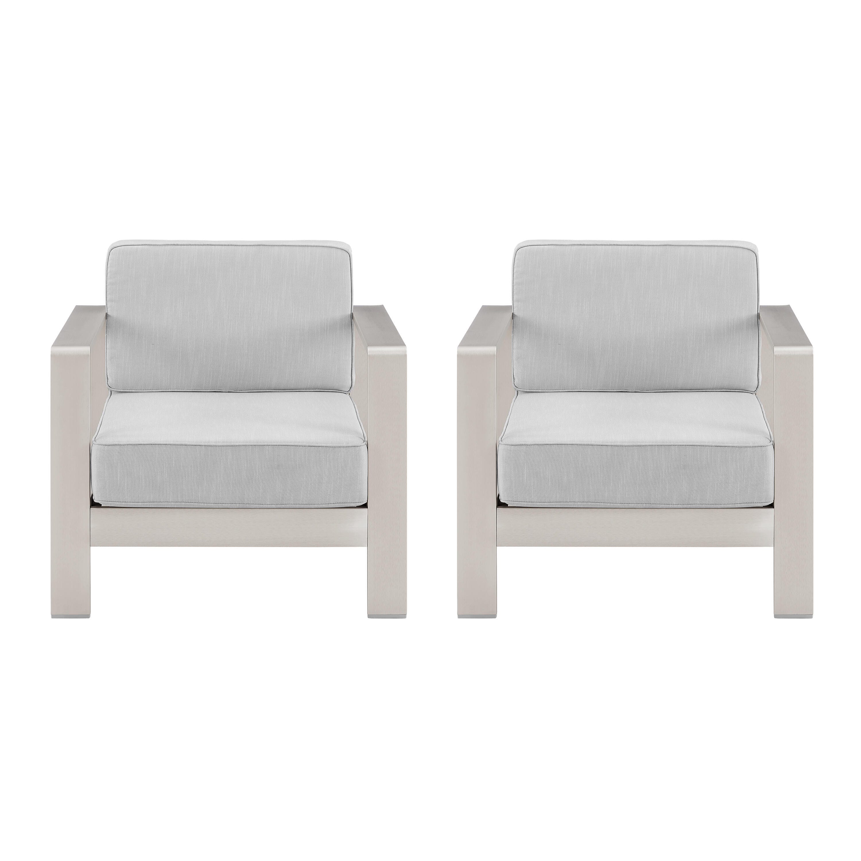 Linon Rosemary Outdoor Chairs (Set of 2), Gray, large