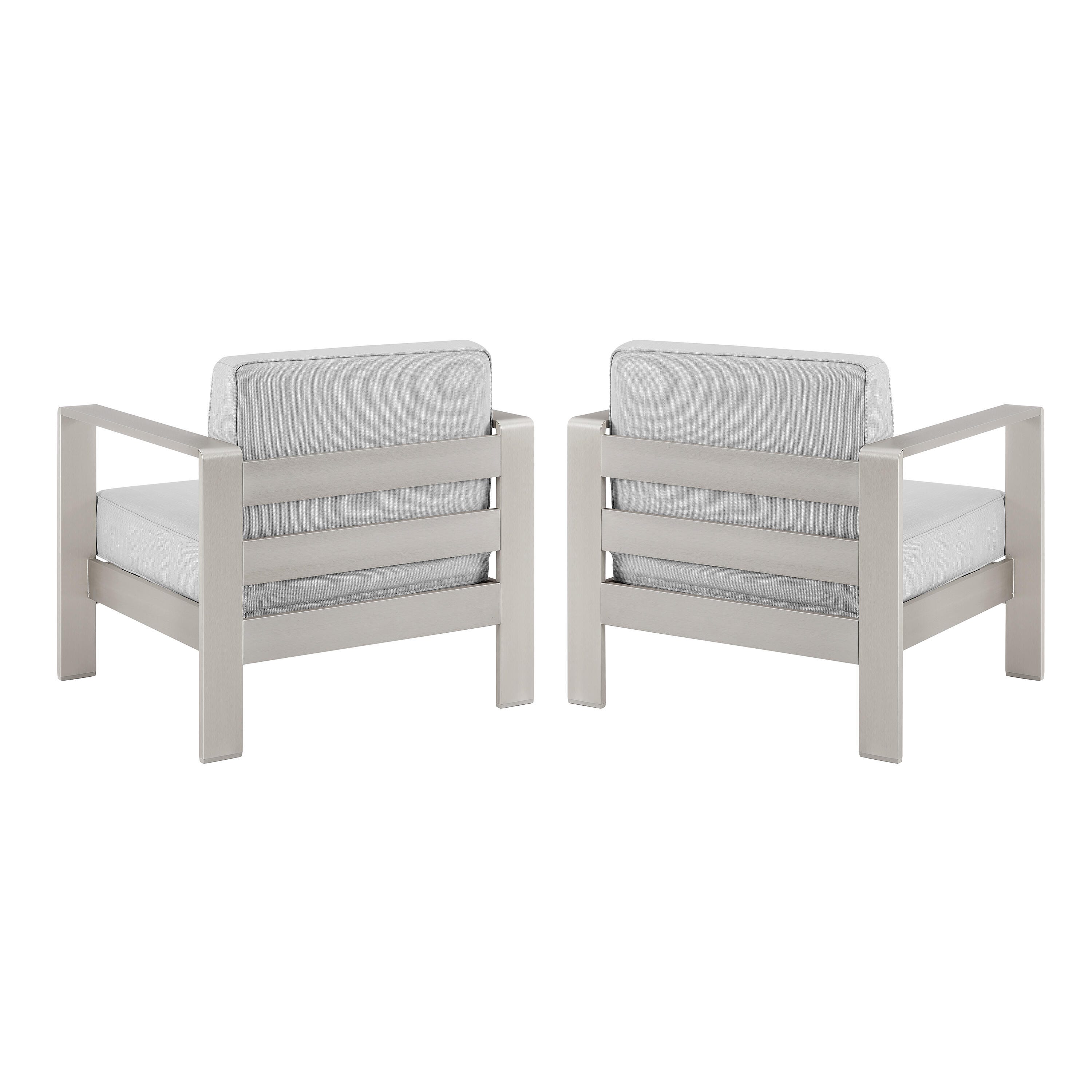 Linon Rosemary Outdoor Chairs (Set of 2), Gray, large