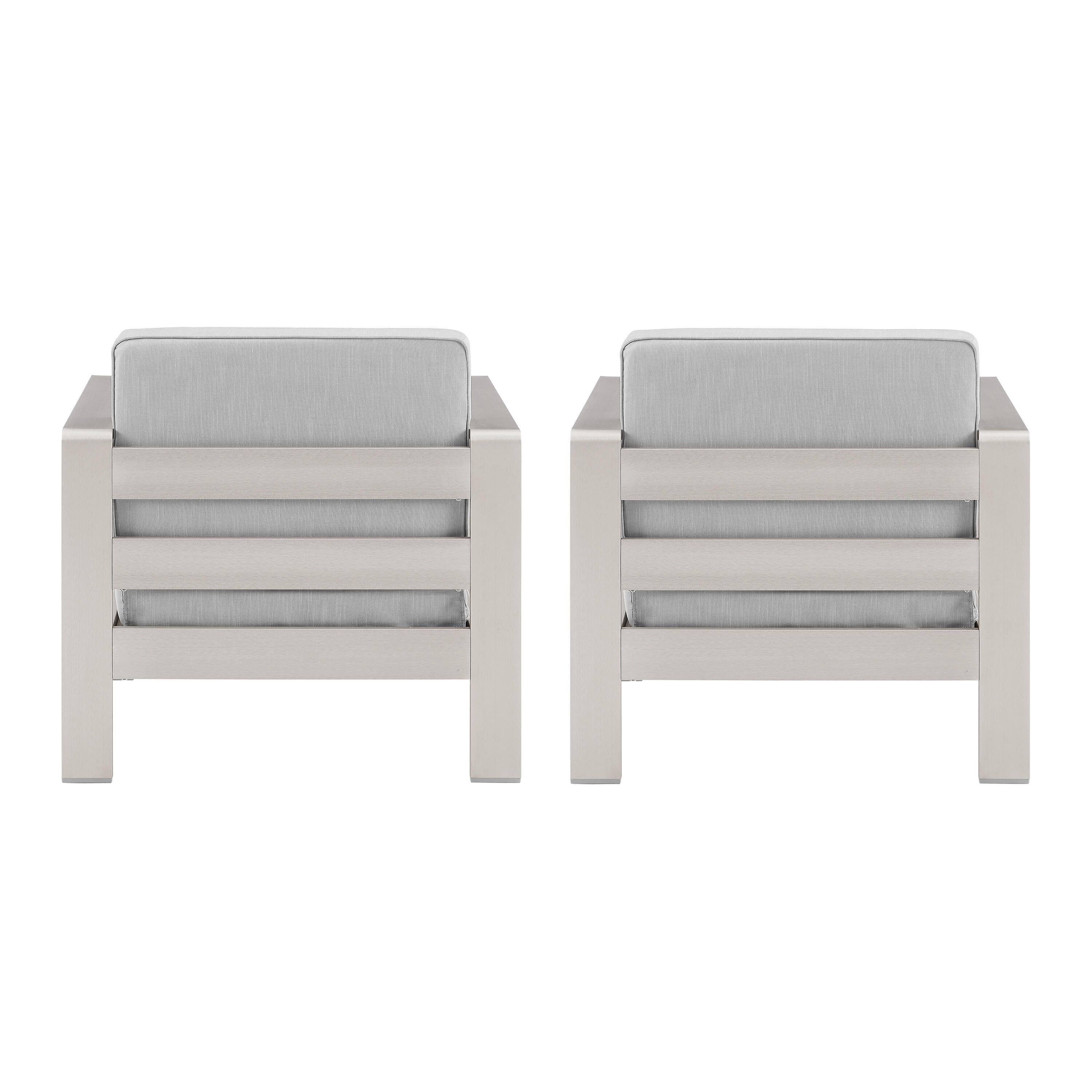 Linon Rosemary Outdoor Chairs (Set of 2), Gray, large
