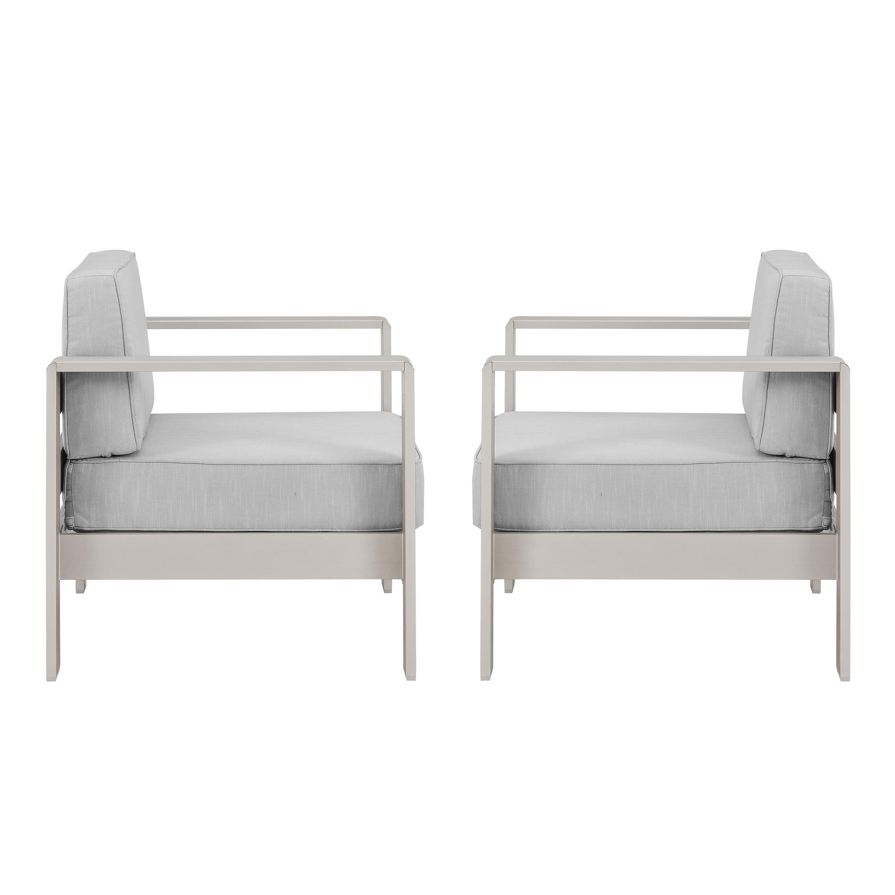 Linon Rosemary Outdoor Chairs (Set of 2), Gray, large