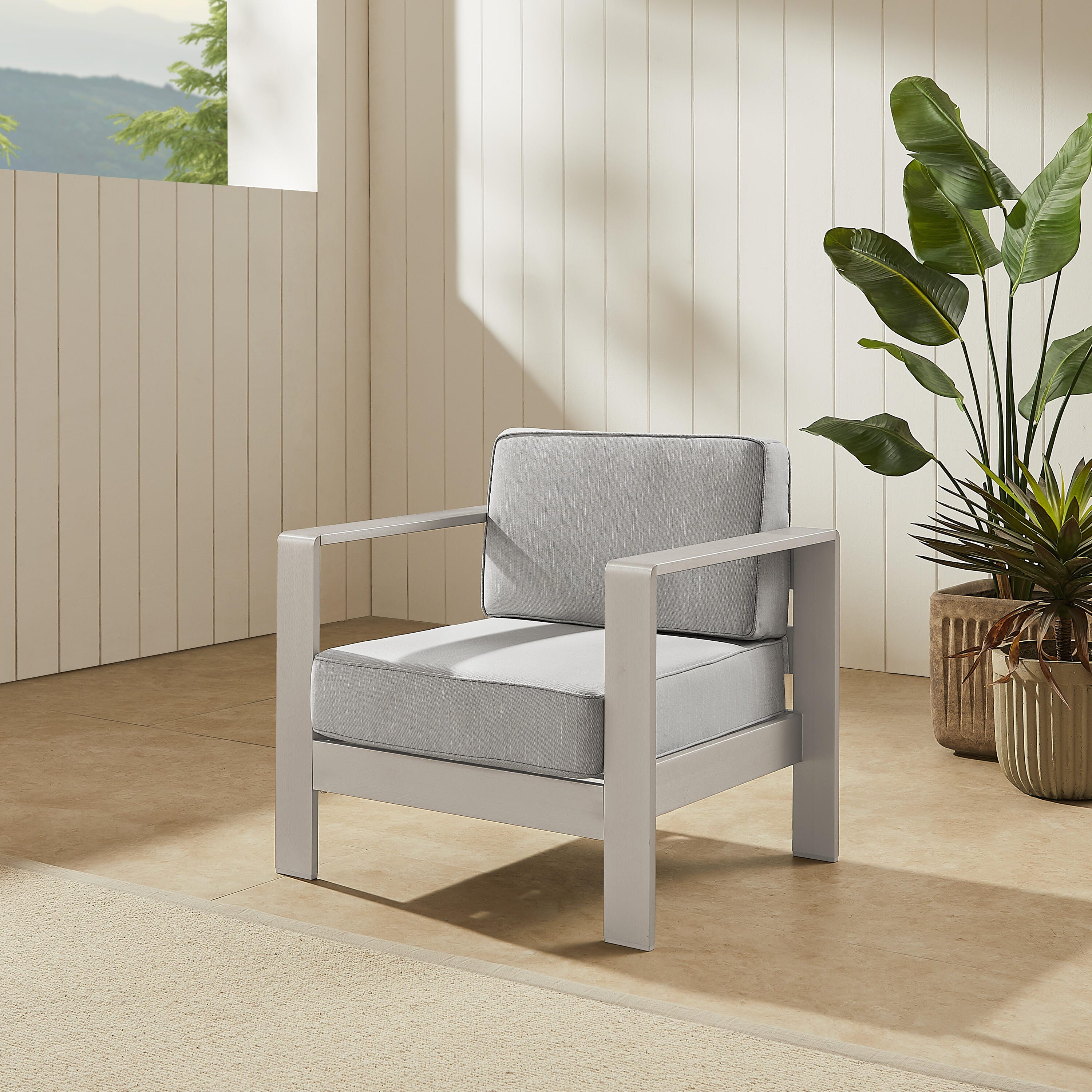 Linon Rosemary Outdoor Chairs (Set of 2), Gray, large