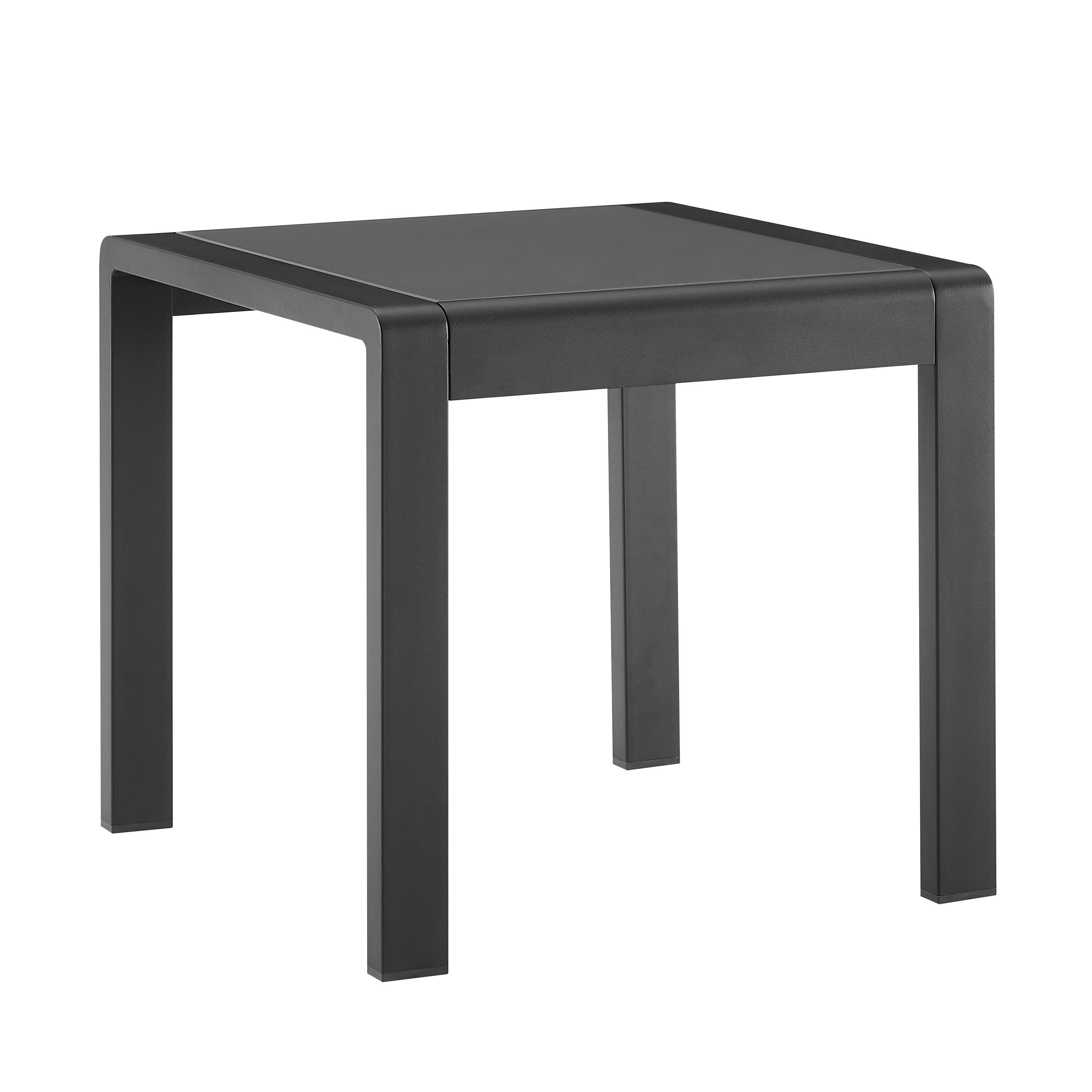 Linon Rosemary Outdoor Side Table, Black, large