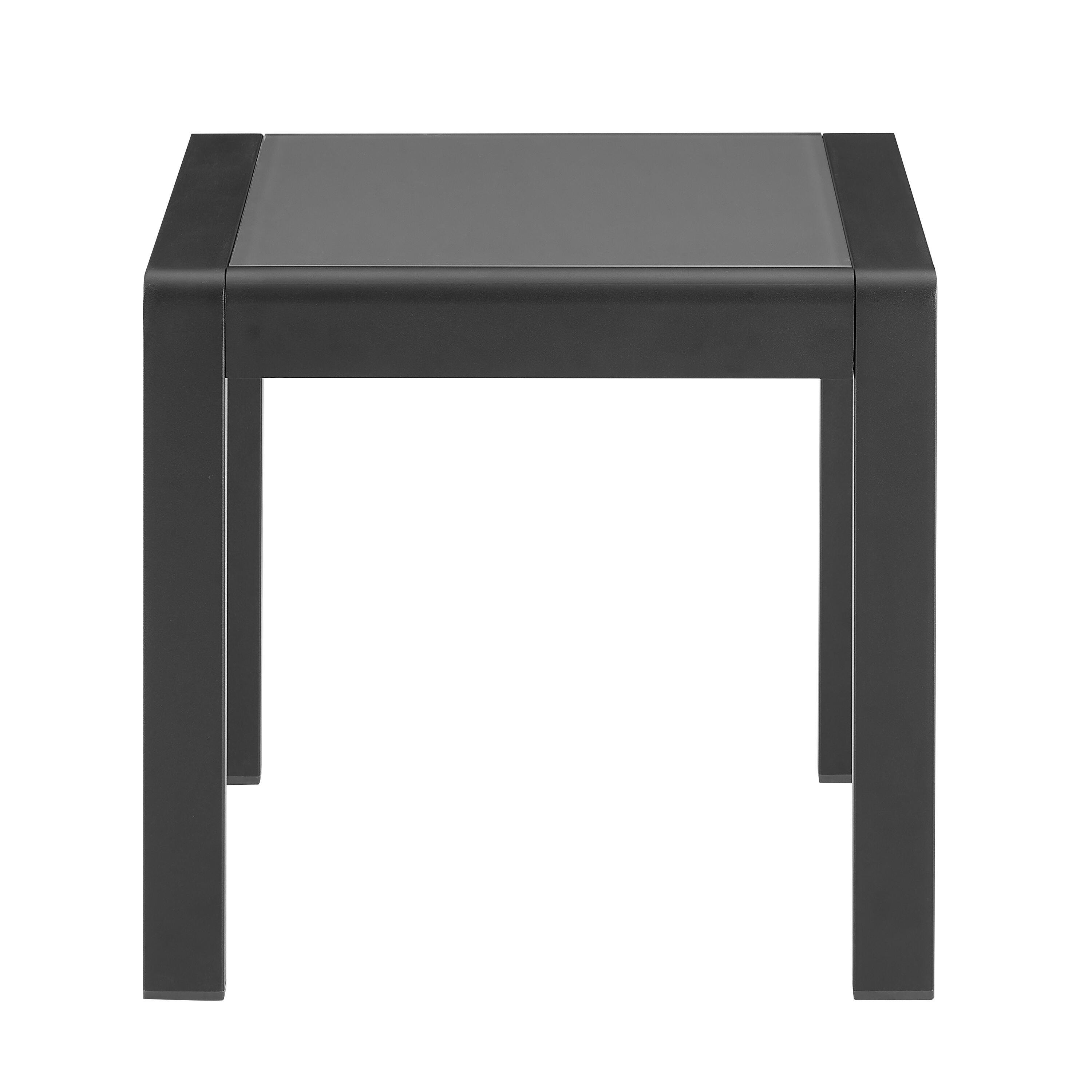 Linon Rosemary Outdoor Side Table, Black, large