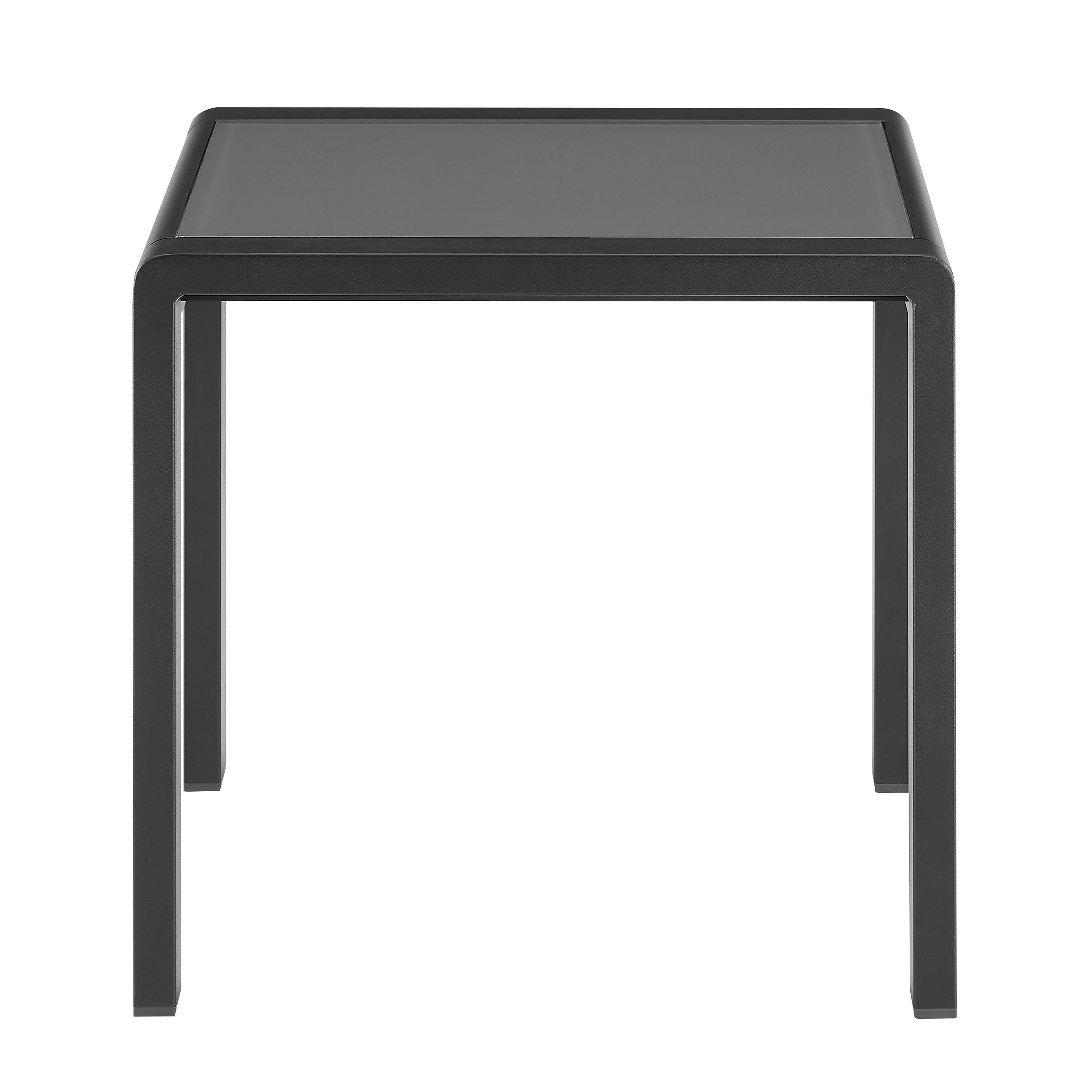Linon Rosemary Outdoor Side Table, Black, large