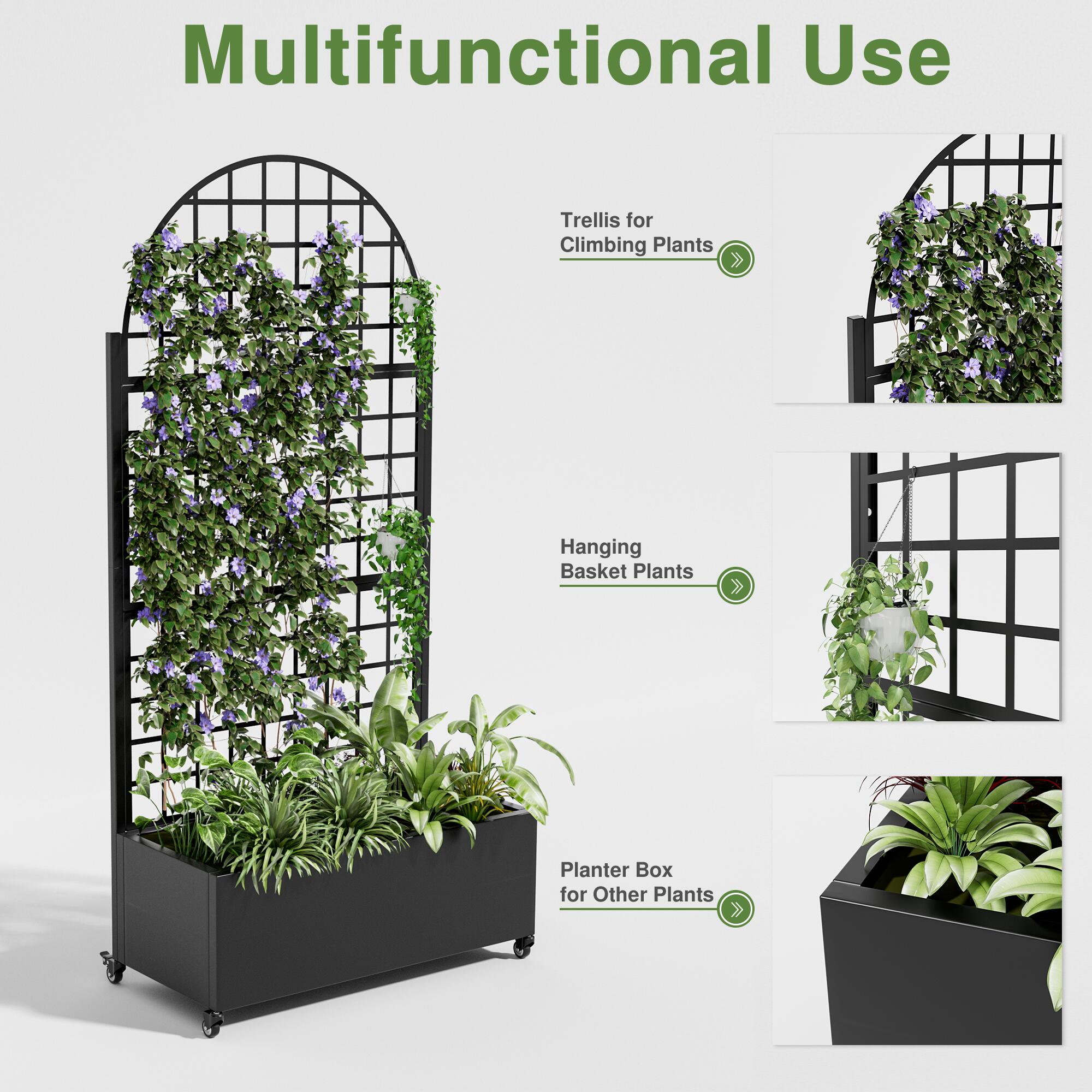 TranquilBreeze 71" Arched Grid Outdoor Trellis, , large