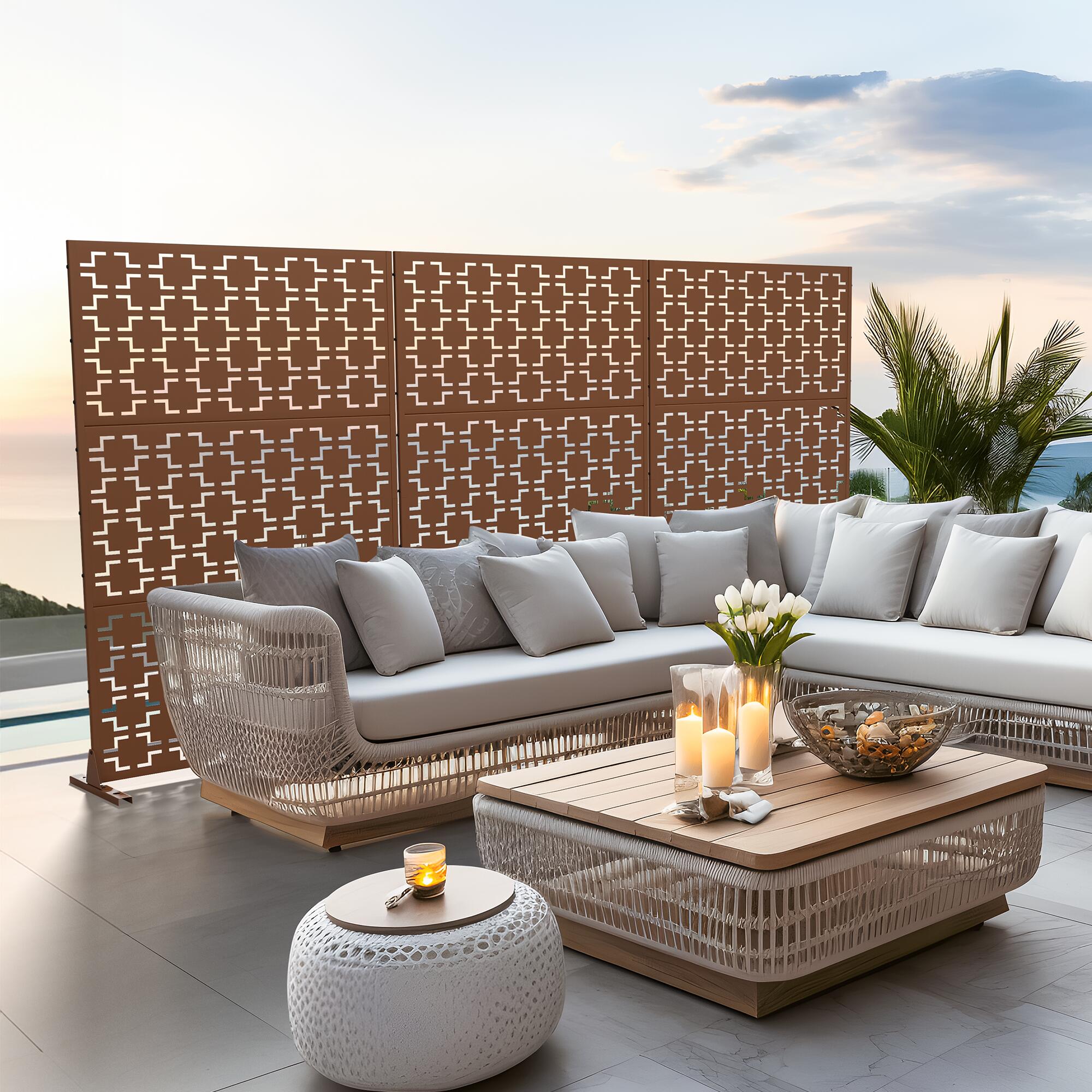 TranquilBreeze 72" Square Outdoor Privacy Screen, , large