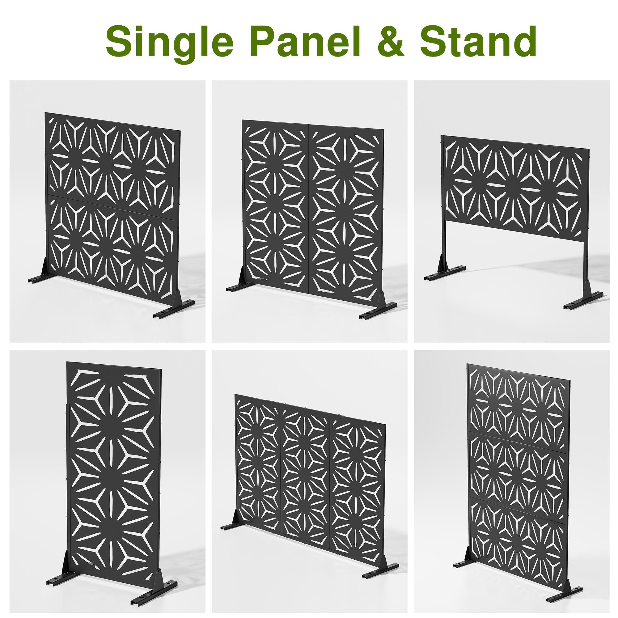 TranquilBreeze 72" Geometric Outdoor Privacy Screen, , large