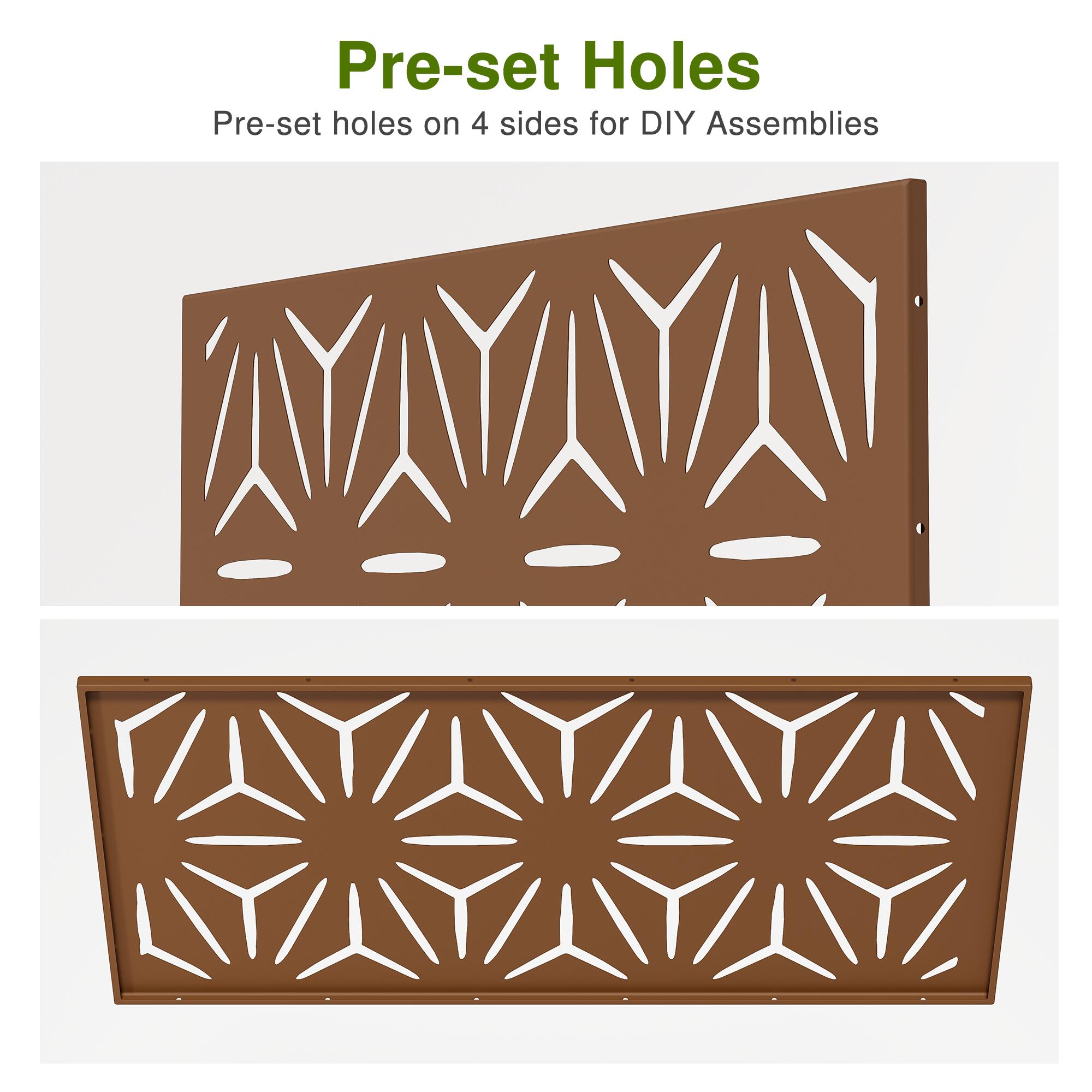 TranquilBreeze 72" Geometric Outdoor Privacy Screen, , large