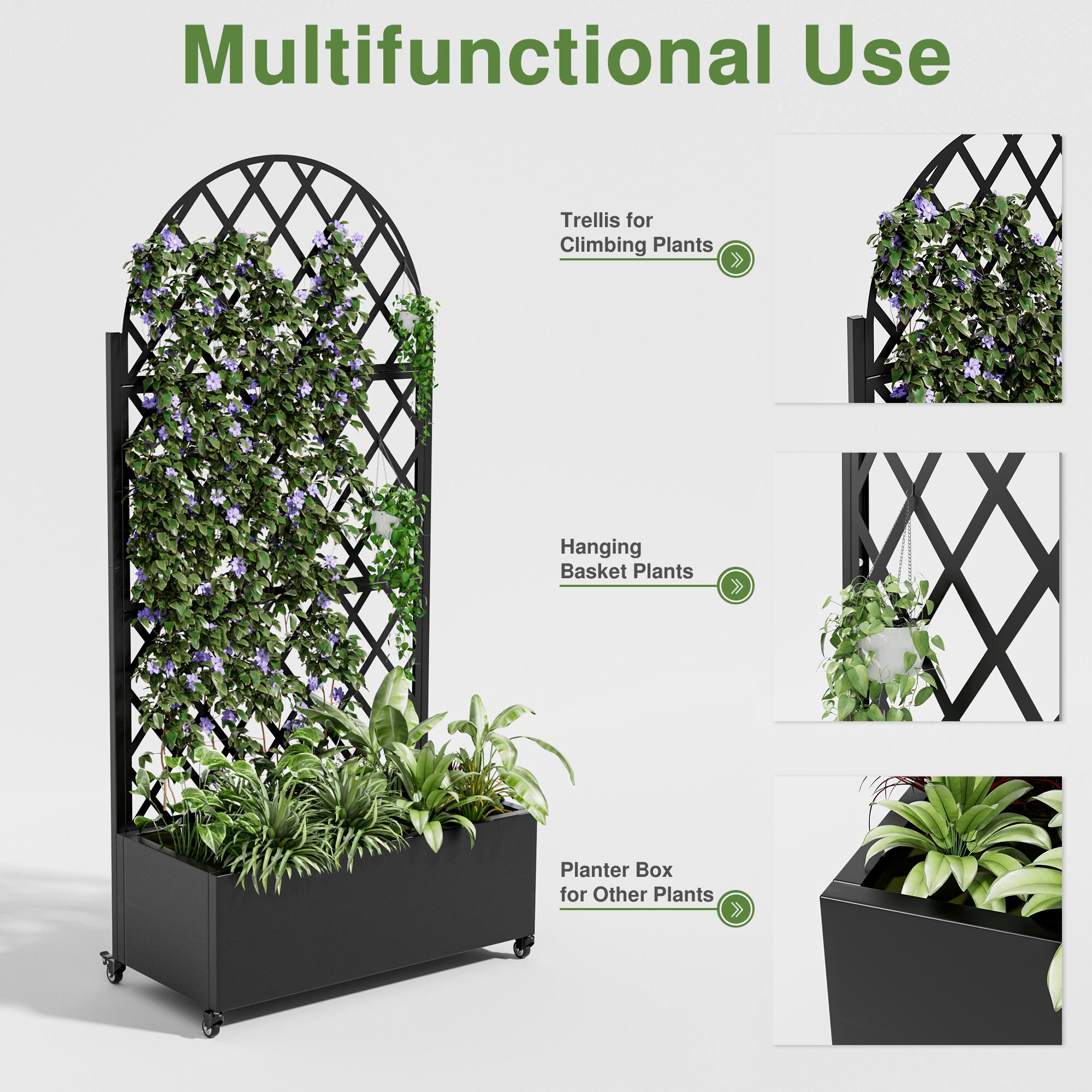 TranquilBreeze 71" Arched Diamond Outdoor Trellis, , large