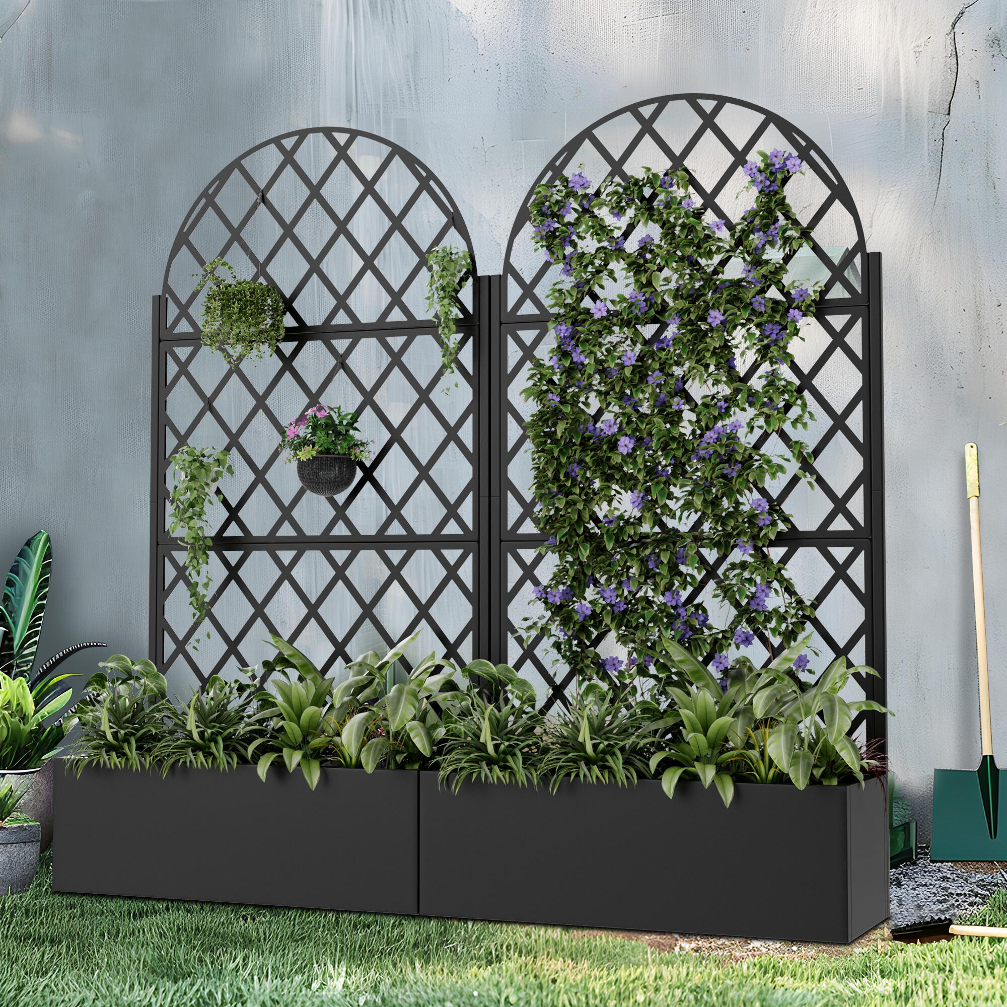 TranquilBreeze 71" Arched Diamond Outdoor Trellis, , large