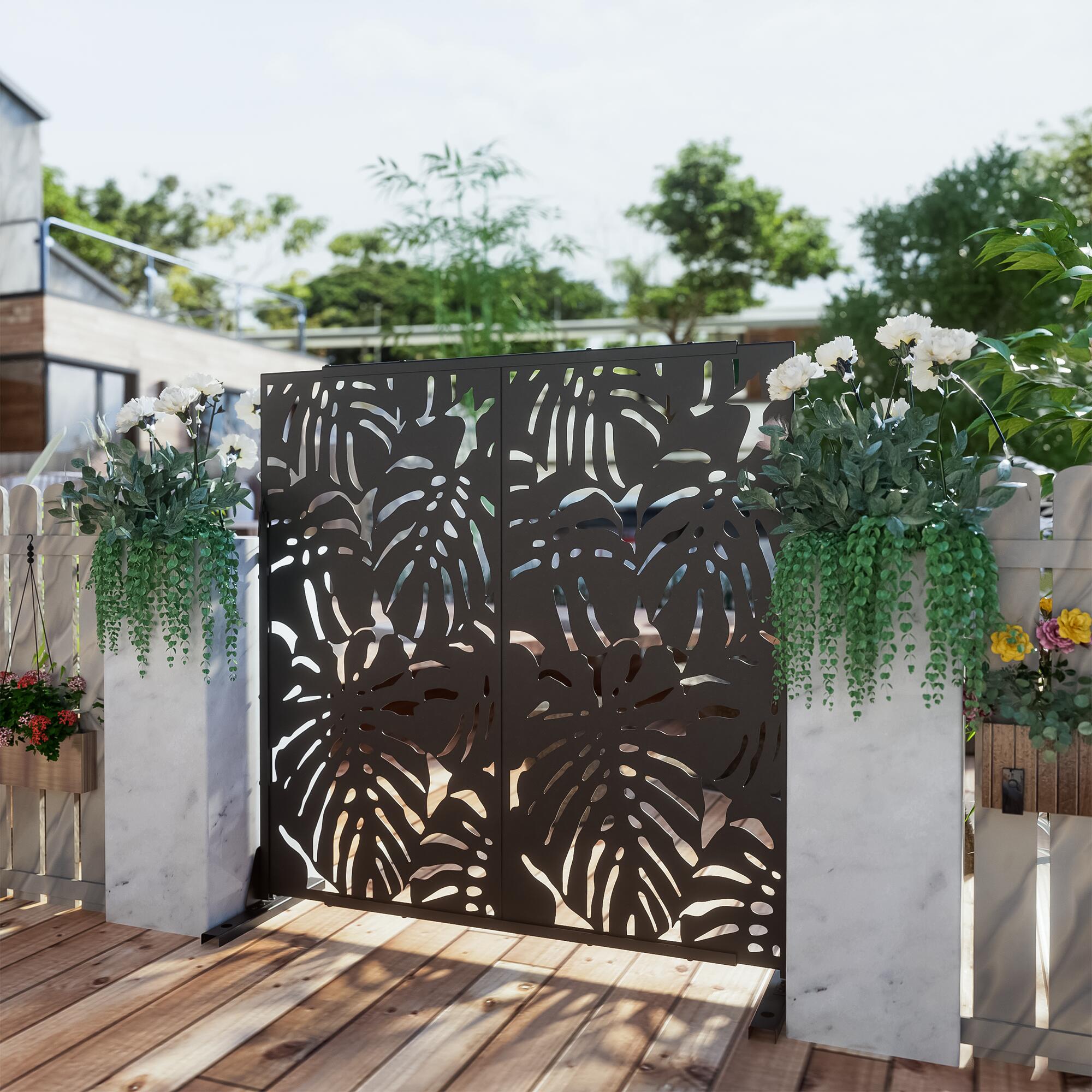 TranquilBreeze 72" Leaf Outdoor Privacy Screen, , large