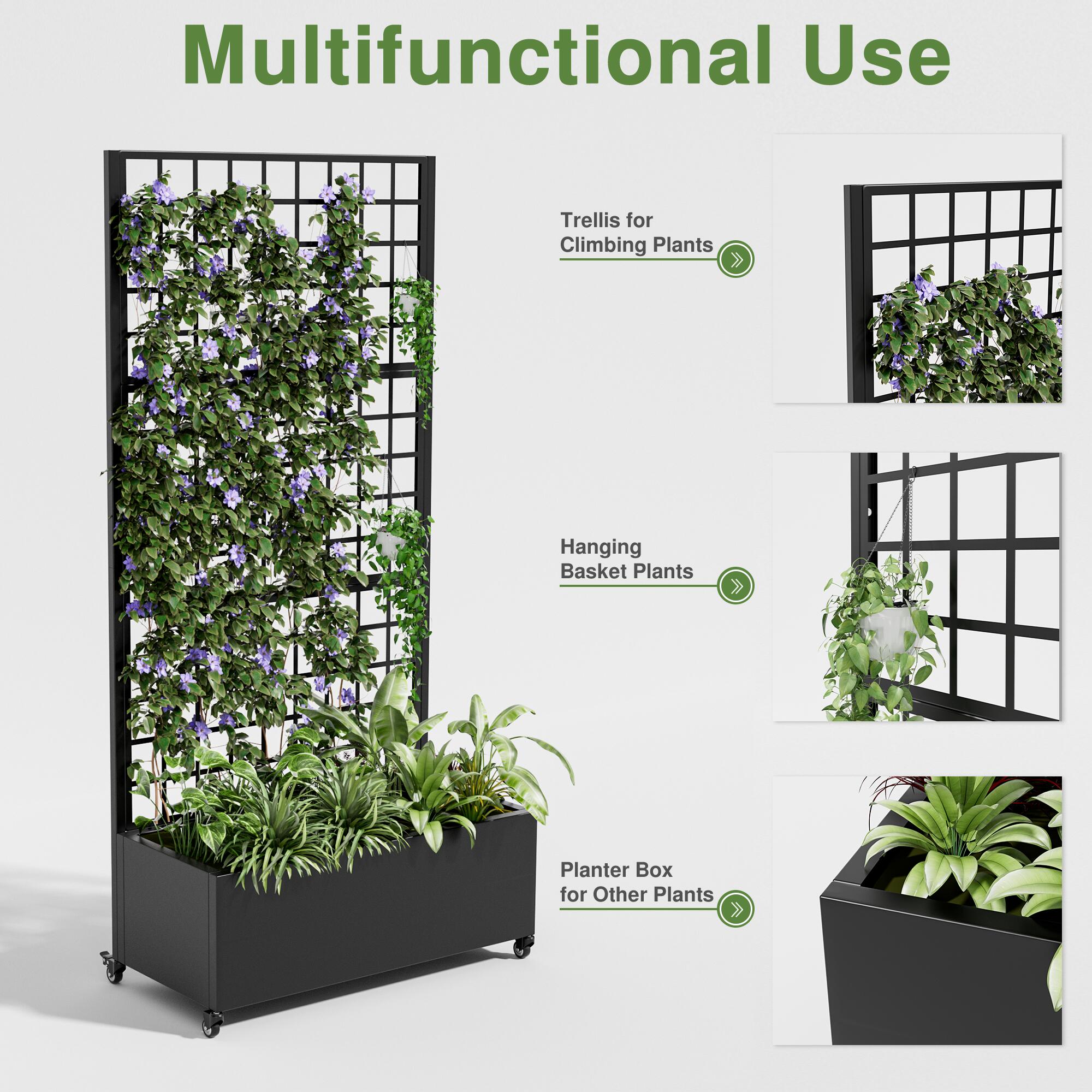 TranquilBreeze 71" Grid Outdoor Trellis, , large