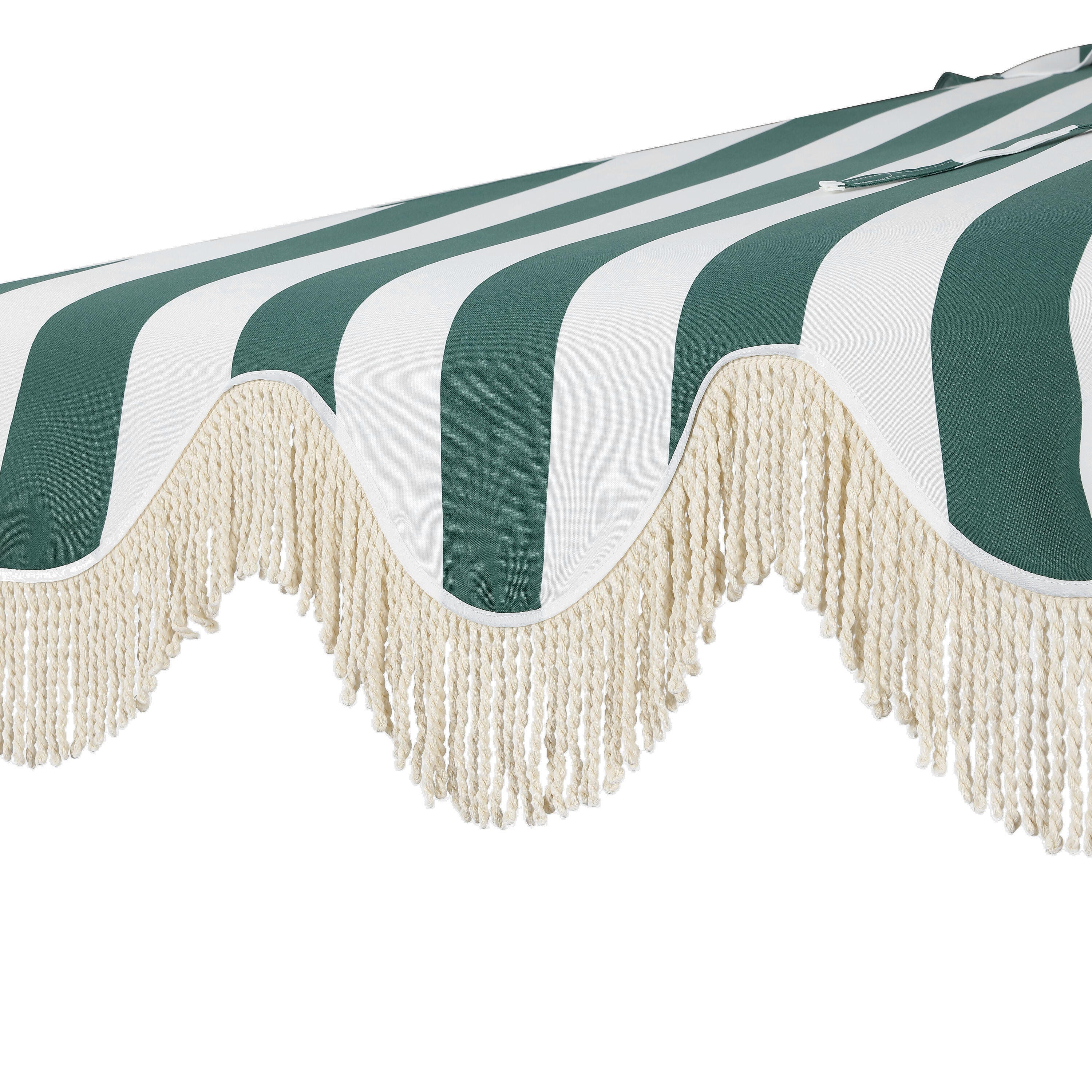 JONATHAN Y Beverly 9'  Outdoor Half-Tilted Umbrella, Green/White, large