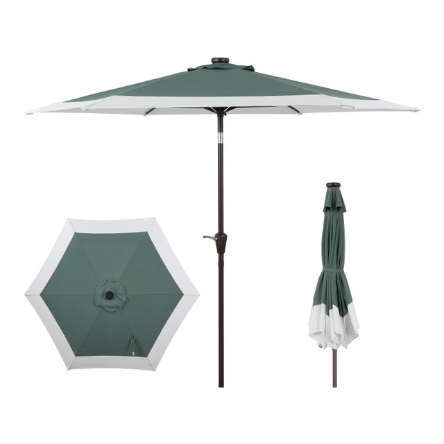 Jonathan Y Spencer 9' Outdoor Umbrella with LED Lights