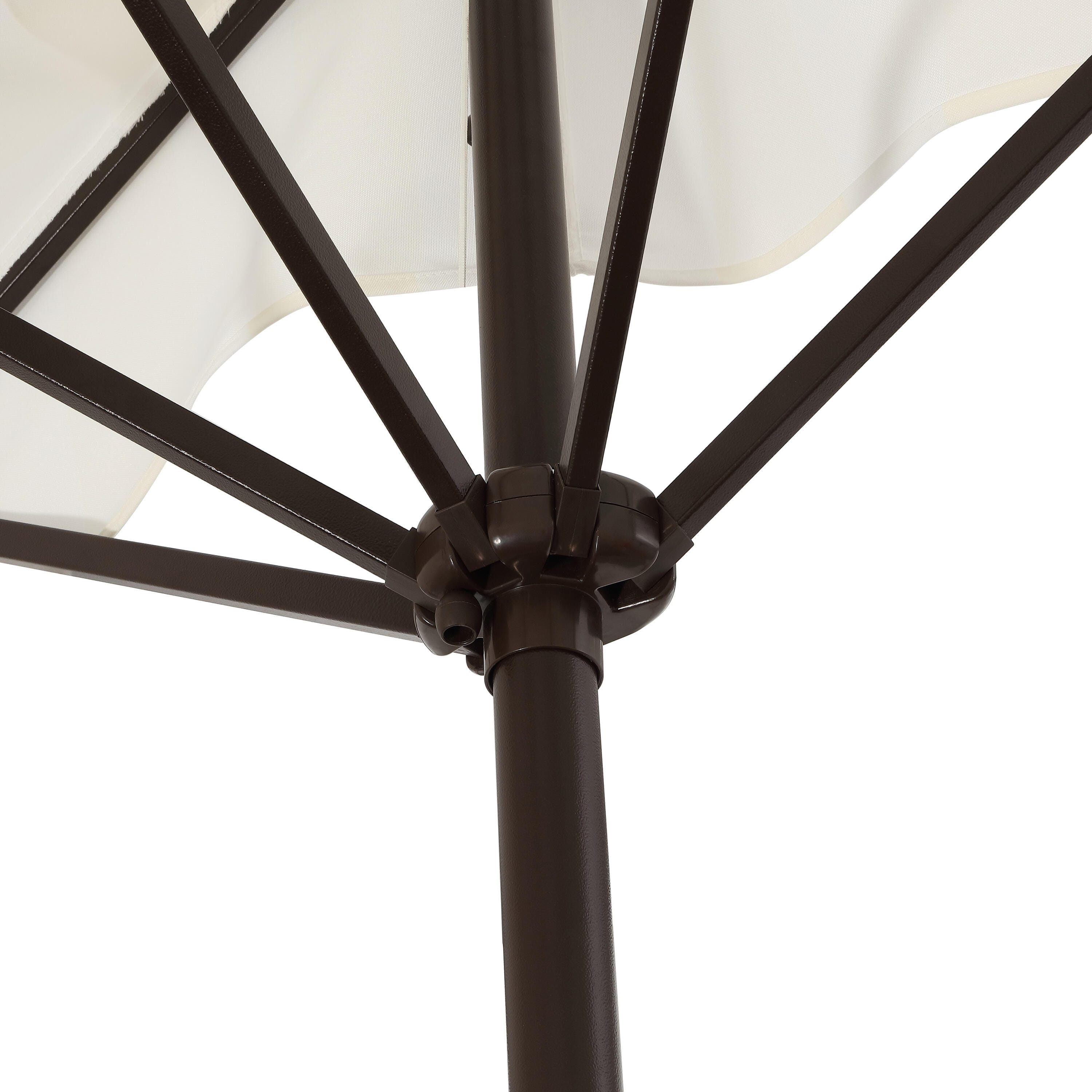 JONATHAN Y Beverly 9'  Outdoor Half-Tilted Umbrella, Cream/White, large
